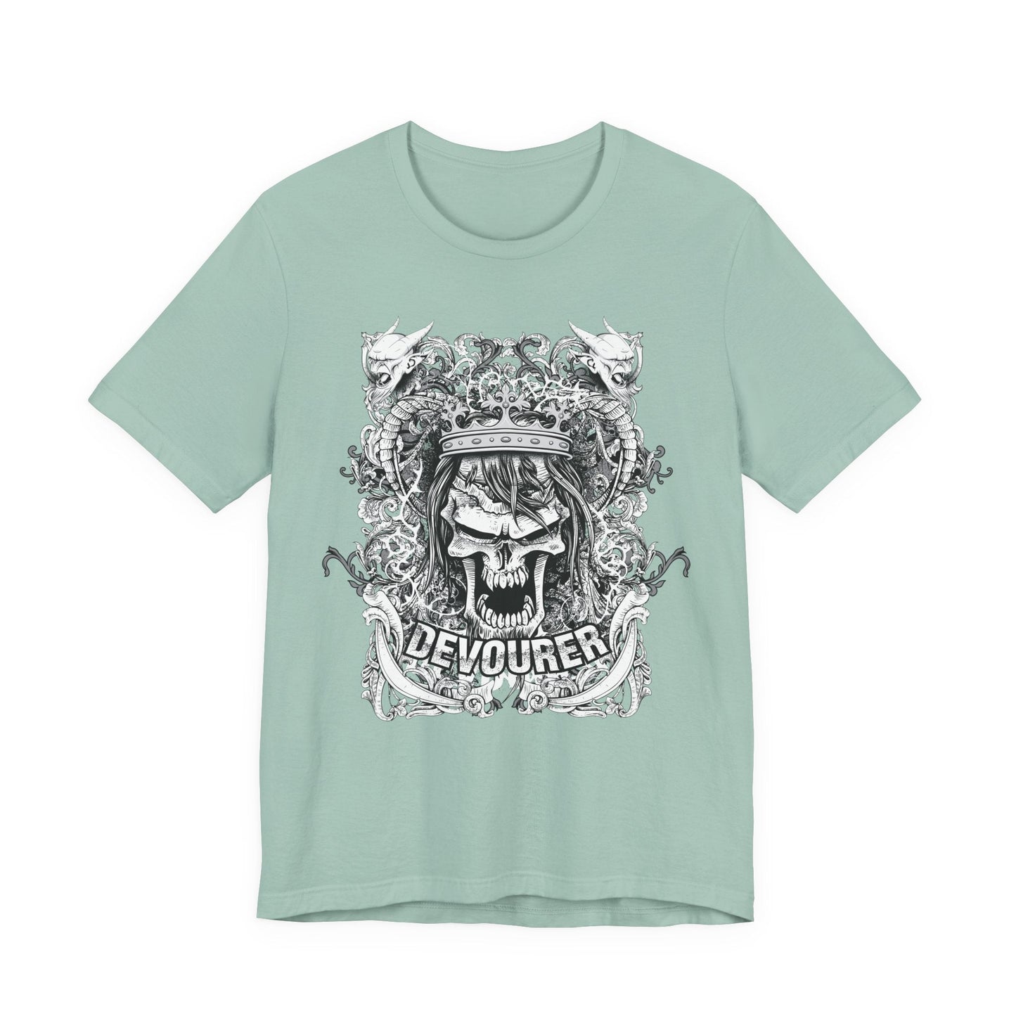 Gothic Skull Illustration Graphic Unisex Cotton T-Shirt r13