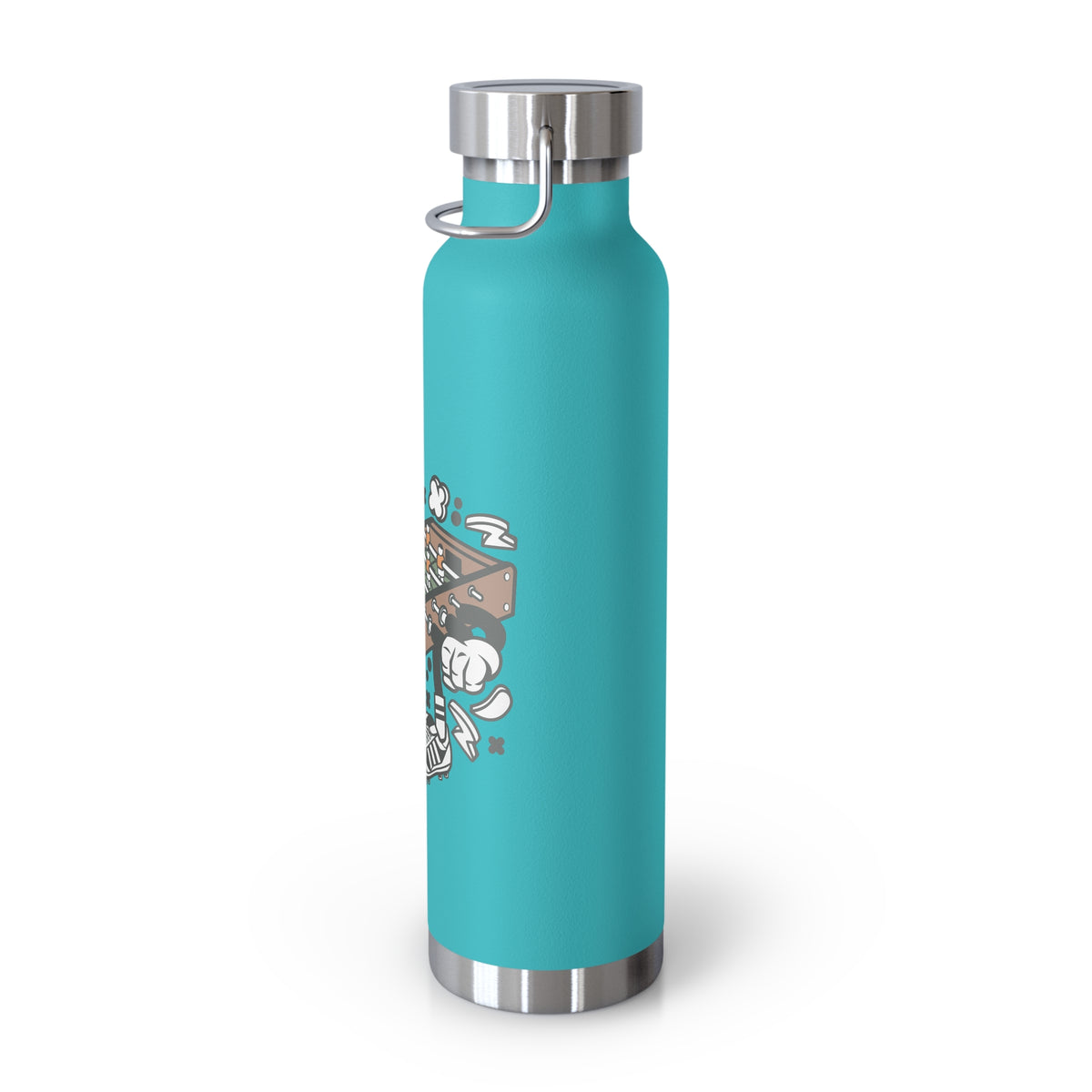 22oz Copper Insulated Water Bottle with Cartoon Design - CV25