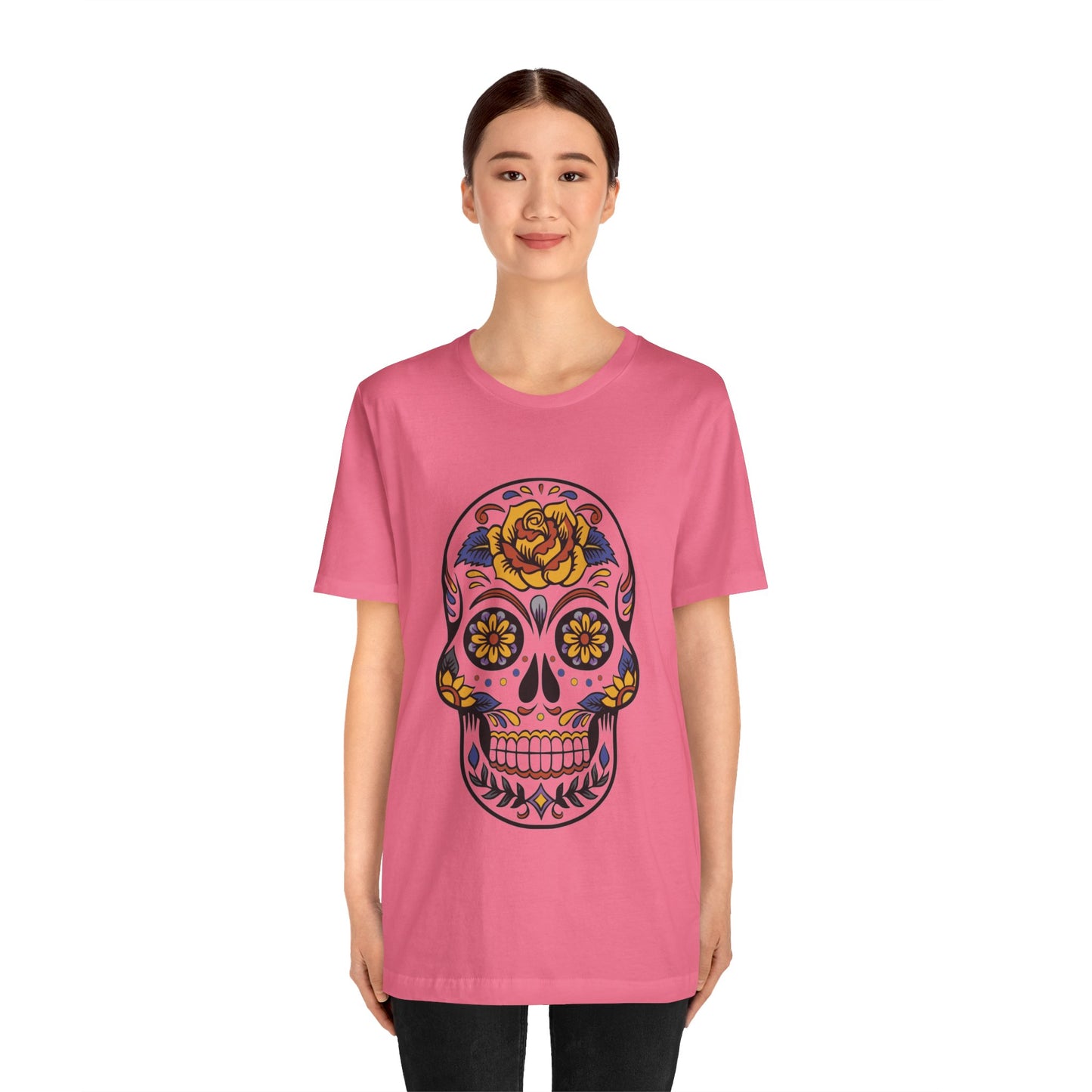 Unisex Cotton Tee Shirt with Skull