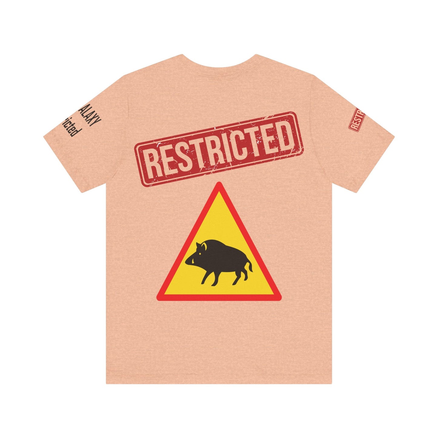 Tee Shirt With Red Stamp Designed And Printed In The USA By Bad Galaxy 100 Percent Cotton