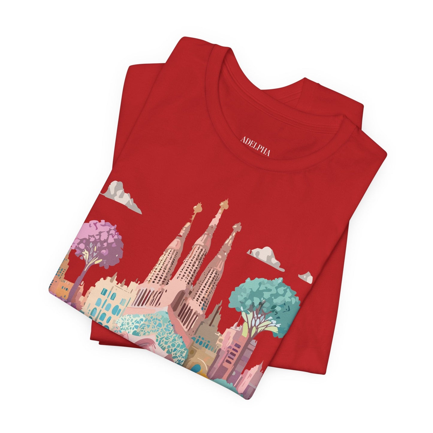 Barcelona Tourist Shirt Unisex Graphic Tee Featuring Original Vintage Art Adelpha