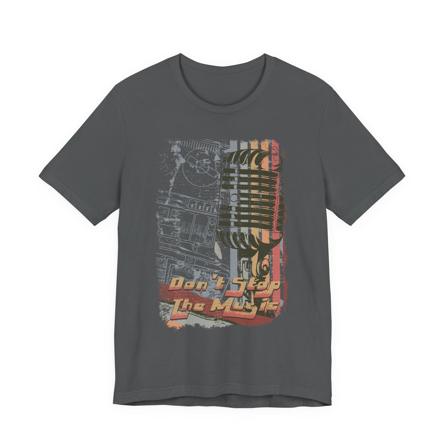 Retro Microphone Graphic Unisex Cotton T-Shirt r9