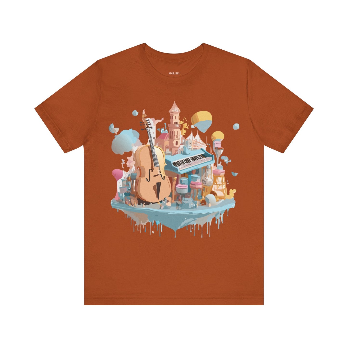 Music Graphic Tee Unisex Vintage Art Design By Adelpha Premium Short Sleeve T Shirt