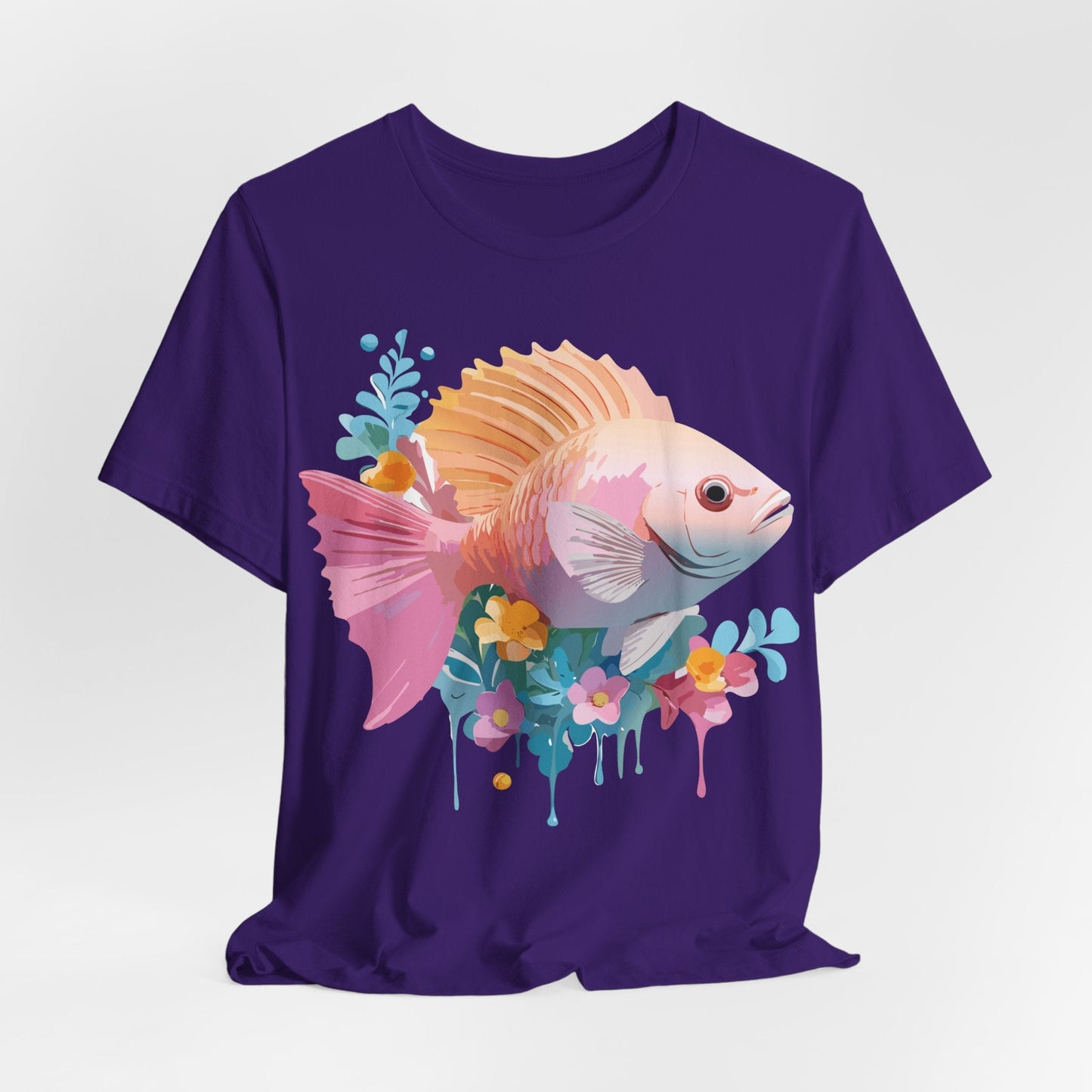 Adelpha Fish Graphic Tee Unisex Short Sleeve Shirt Vintage Inspired Art Design Collection