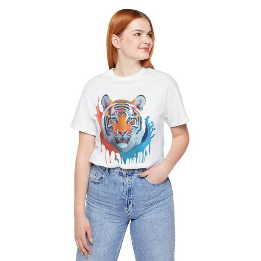Unisex Tiger Tee, Animal Shirt, Tee Shirt with Tiger, Art T-Shirt, Animal Tees, Big Cat Shirt, Art Design T-Shirt 5