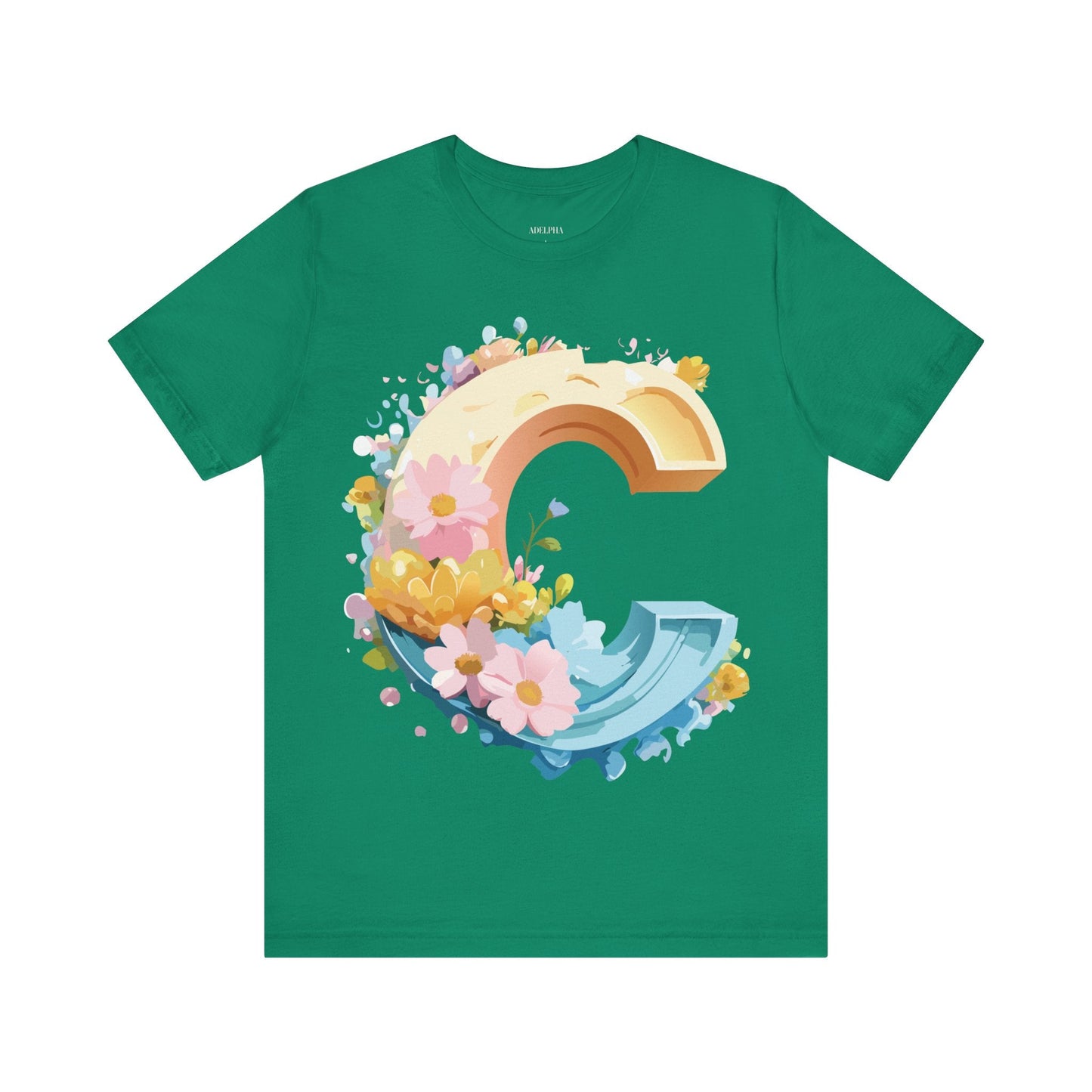 Letter C Graphic Tee Premium Unisex Vintage Art Design Shirt By Adelpha Short Sleeve