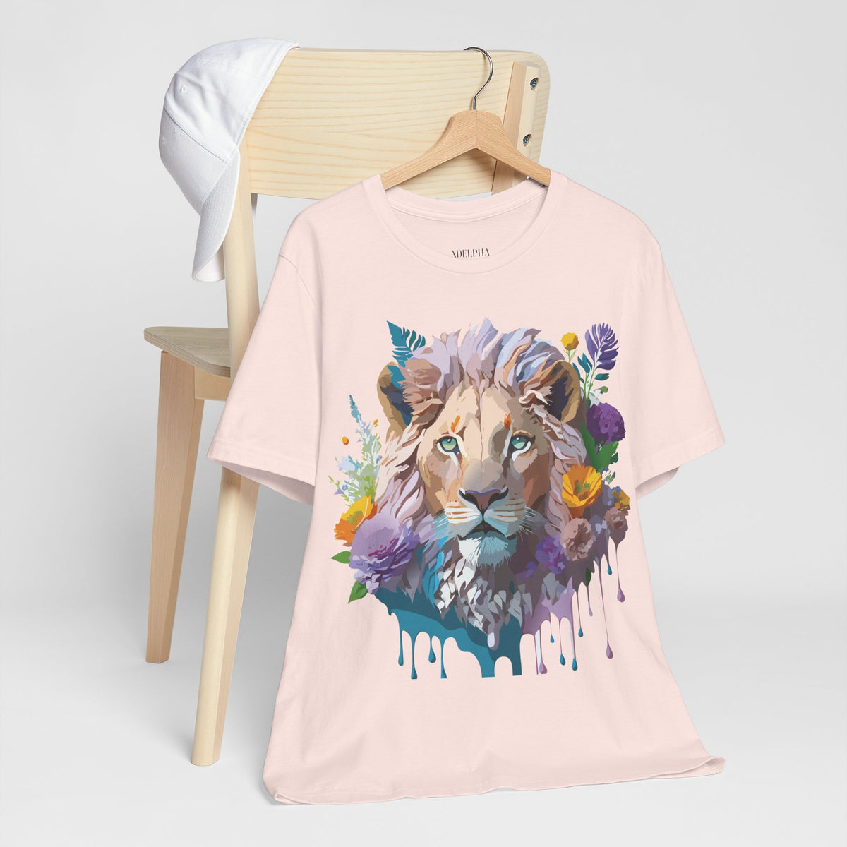Lion Graphic Unisex Cotton Bella+Canvas Tee with Art Animal Design e44