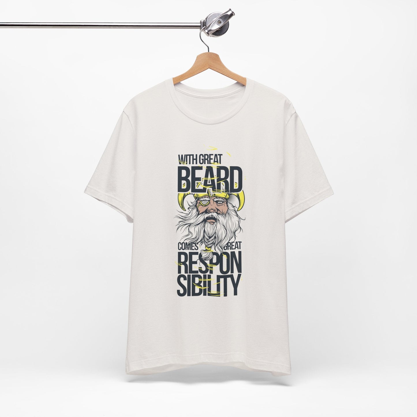 With Great Beard Comes Great Responsibility Tee Viking Beard Graphic Shirt A-2