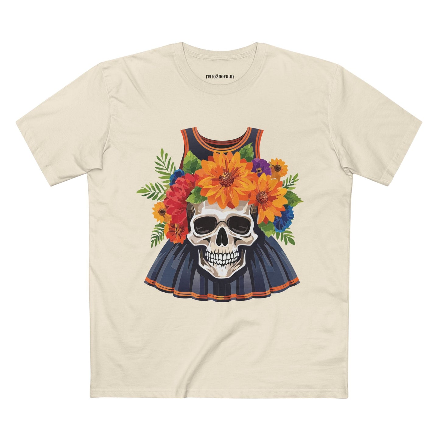 Skull Skeleton Shirt Unisex Premium Cotton Art Tee Original Design By Retro2Nova SS14