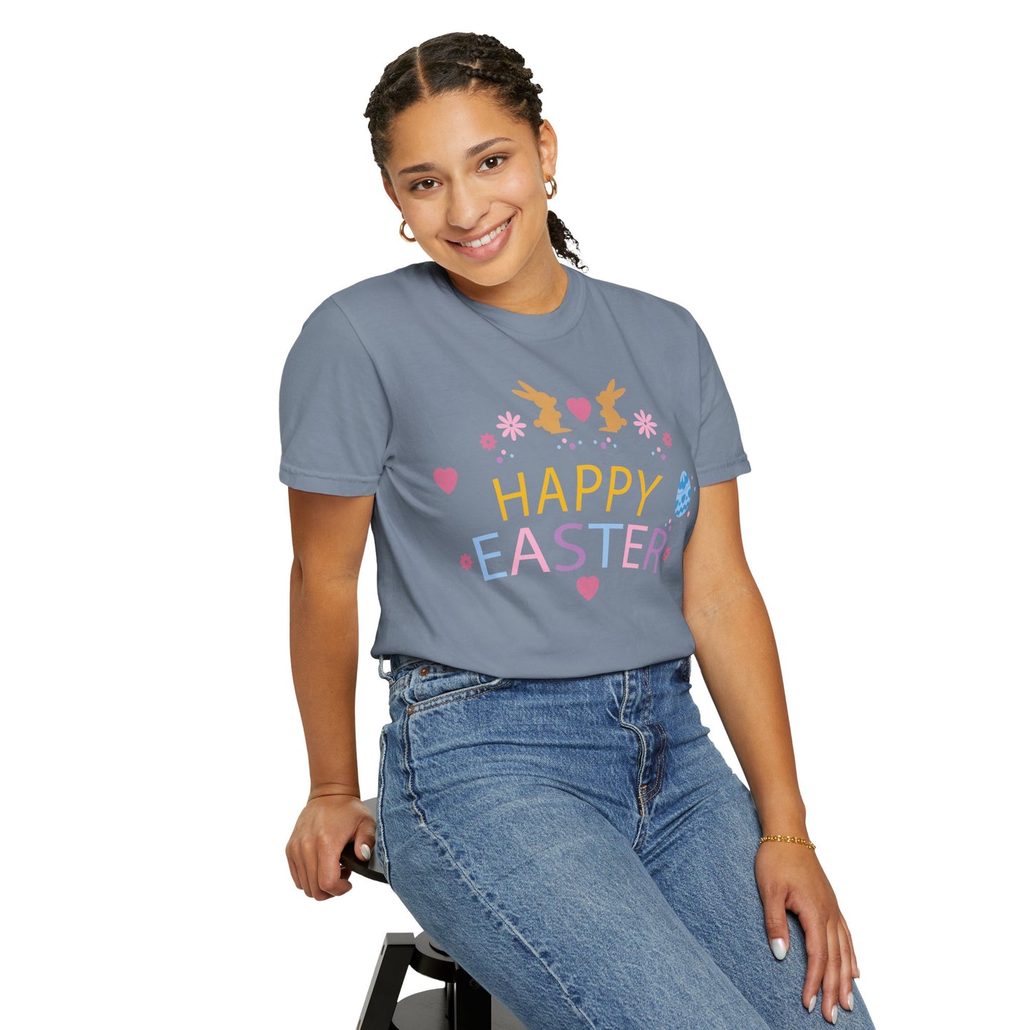 Easter Bunny Heart T-Shirt, Tee Shirt with Easter Signature, T Shirt with Easter Prints, Tee Shirt with Easter Design 2