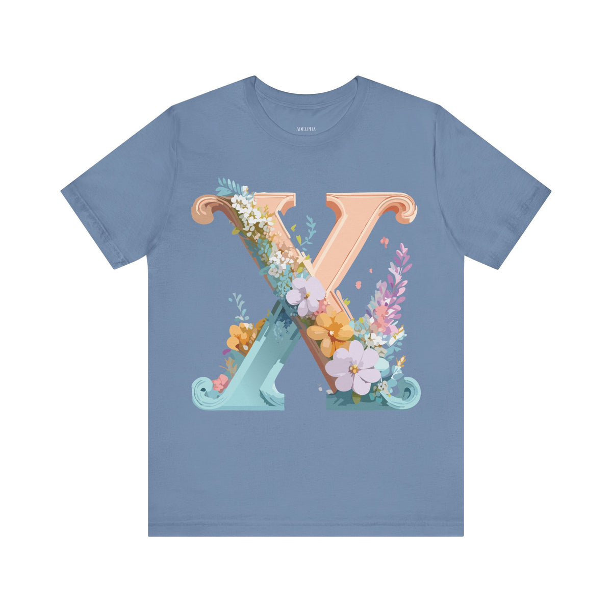 Letter X Graphic Unisex Cotton Bella+Canvas Tee with Art Letter Design