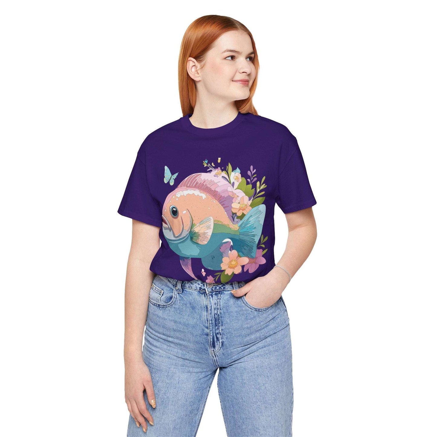 Fish Graphic Unisex 100 Cotton Vintage Artwork Tee 1