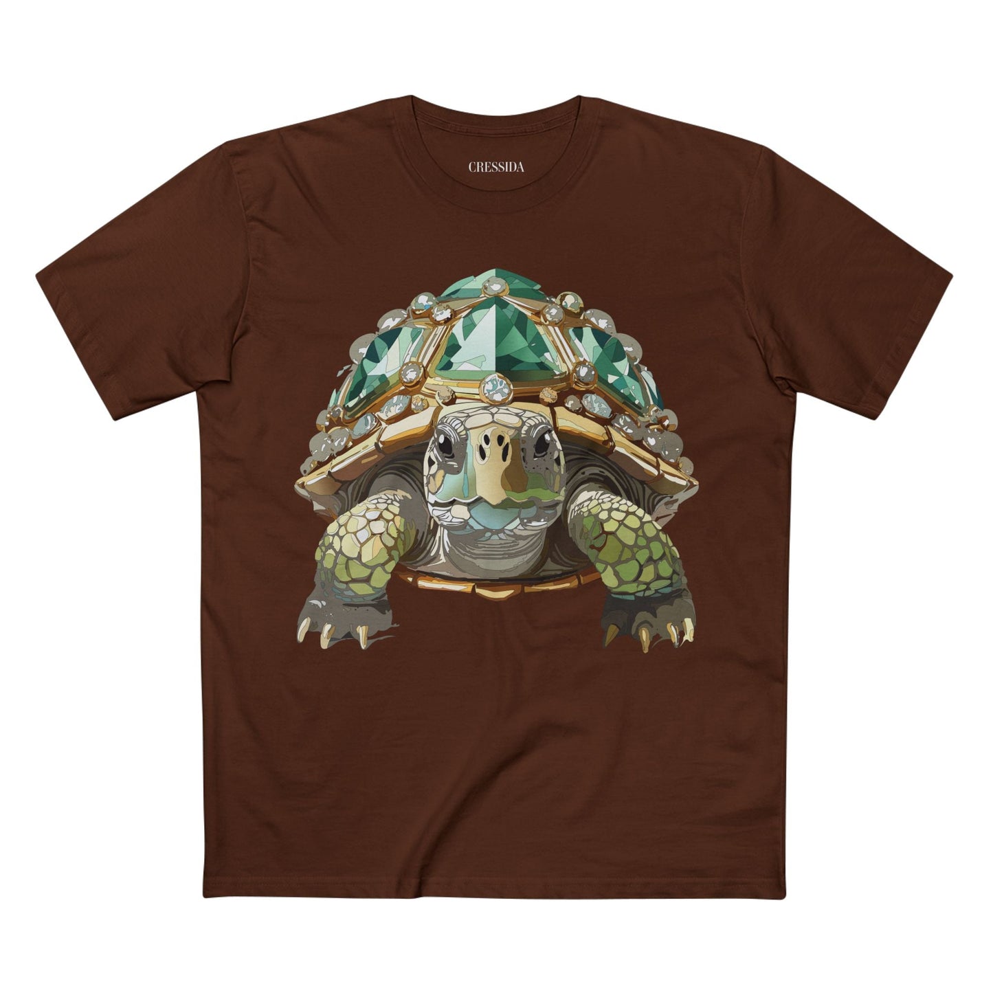 Turtle Graphic Unisex 100 Cotton Tee With Unique Animal Golden Medallion Art Design 30