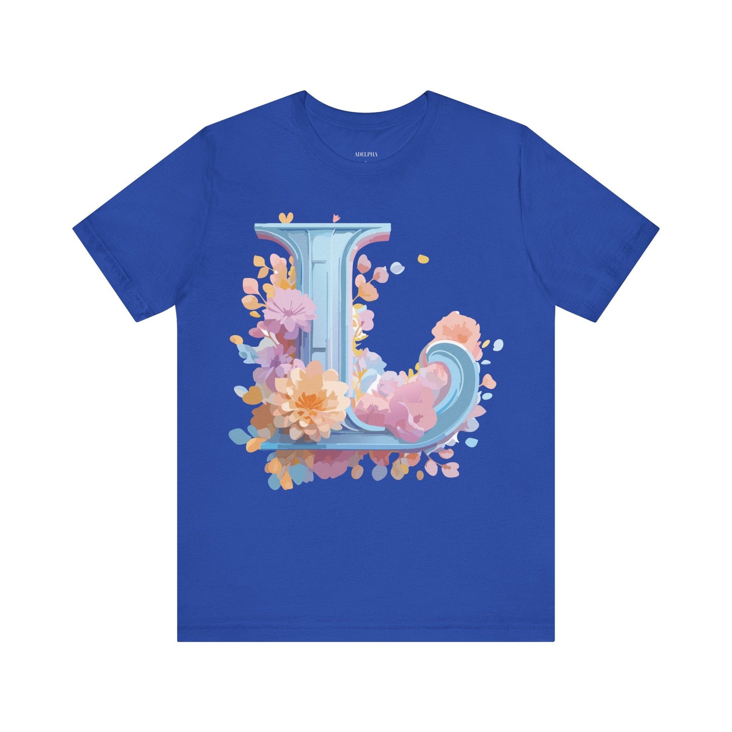 Unisex Letter L Graphic Tee Vintage Inspired Artwork Adelpha Short Sleeve Shirt Premium