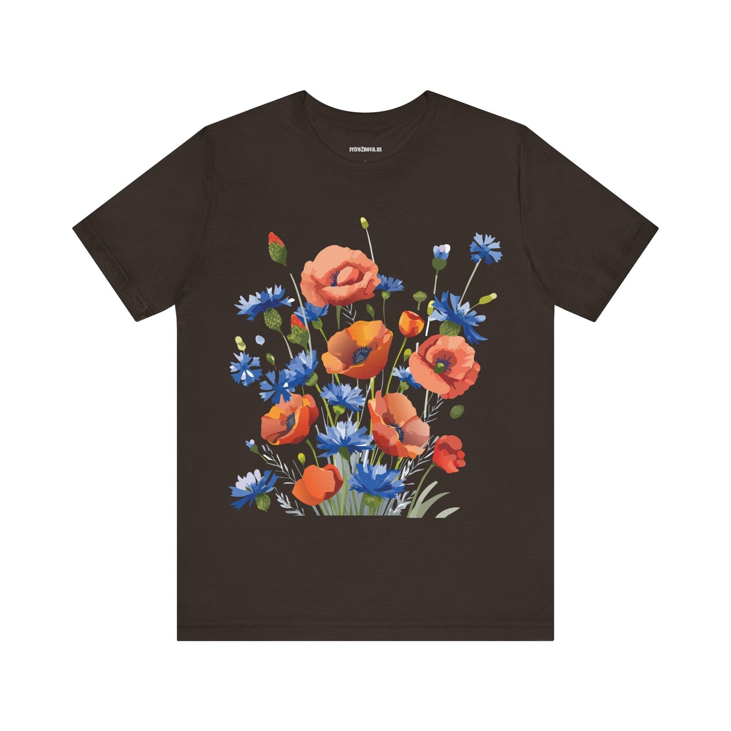 Unisex Floral Shirt Floral Print Tee Lightweight Breathable Fabric Short Sleeve Casual Wear