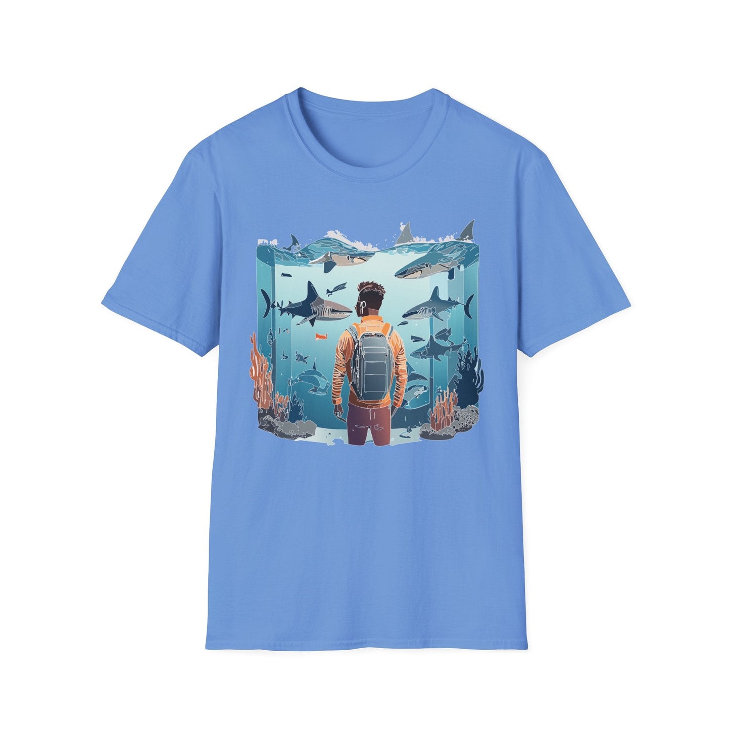 Ocean Themed Unisex Short Sleeve Tee Gildan Softstyle 64000 Ocean Inspired Art Design