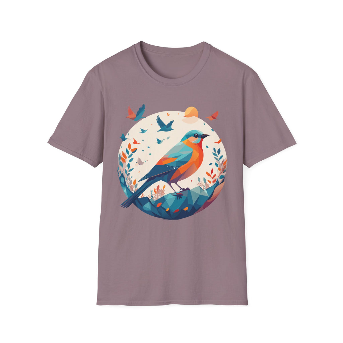 Colorful Geometric Bird T-Shirt | Vibrant Bird Illustration