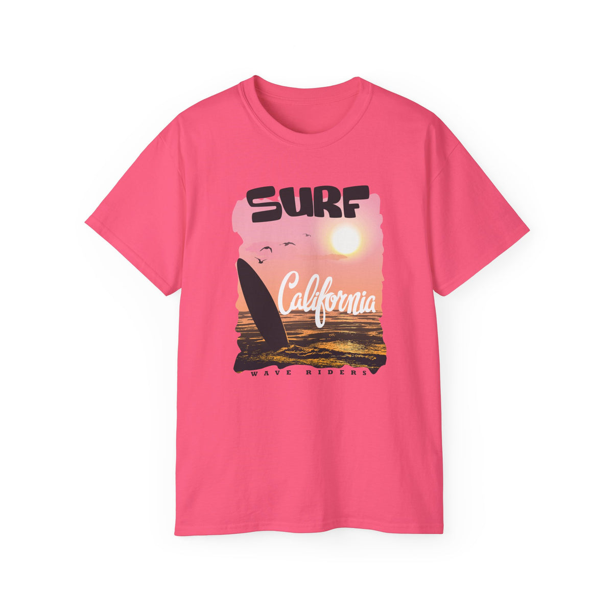 Surf California Tee | Sunset Sailboard Ocean Retro Beach Graphic