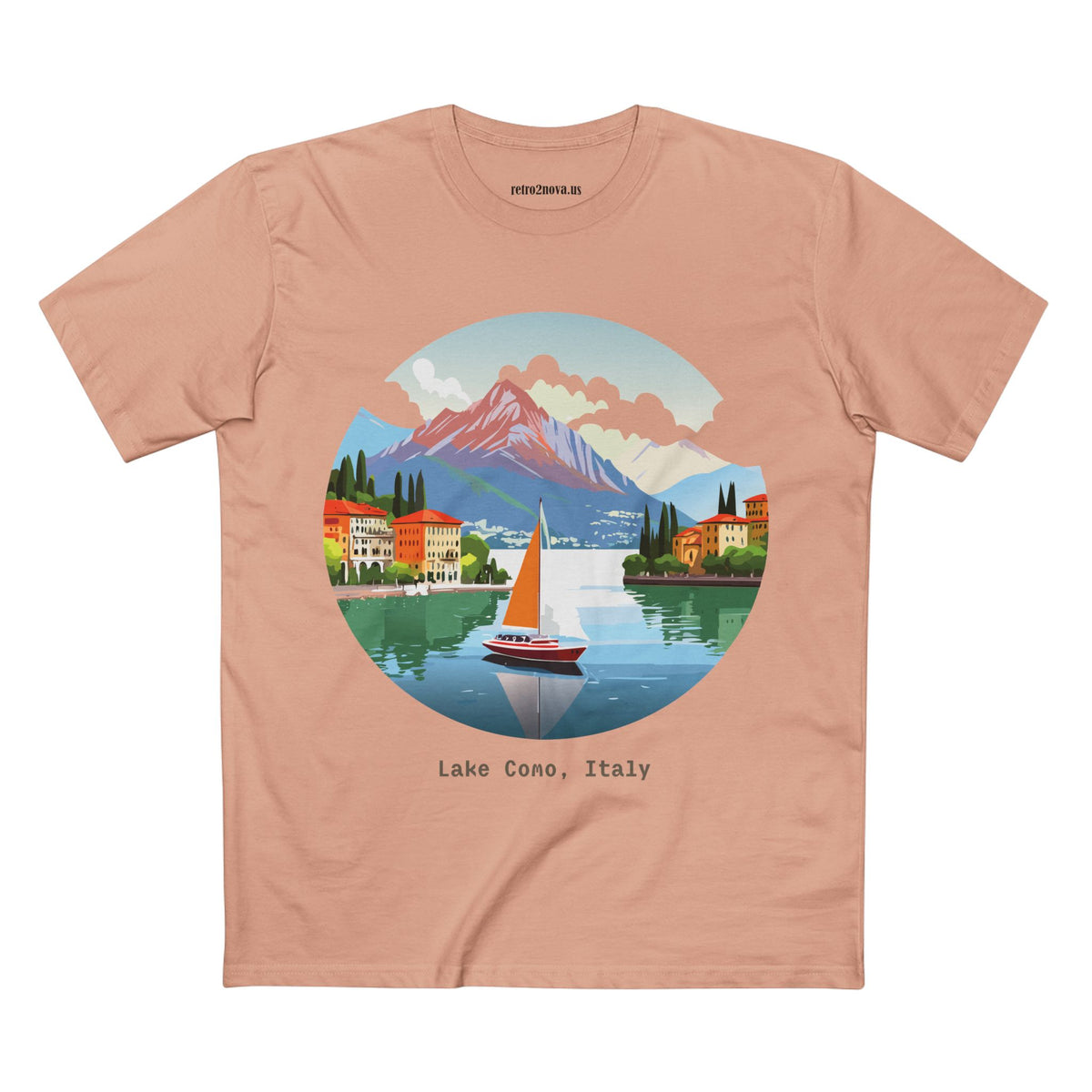 Lake Como Italy illustration T-Shirt | Scenic Travel Italy Tee
