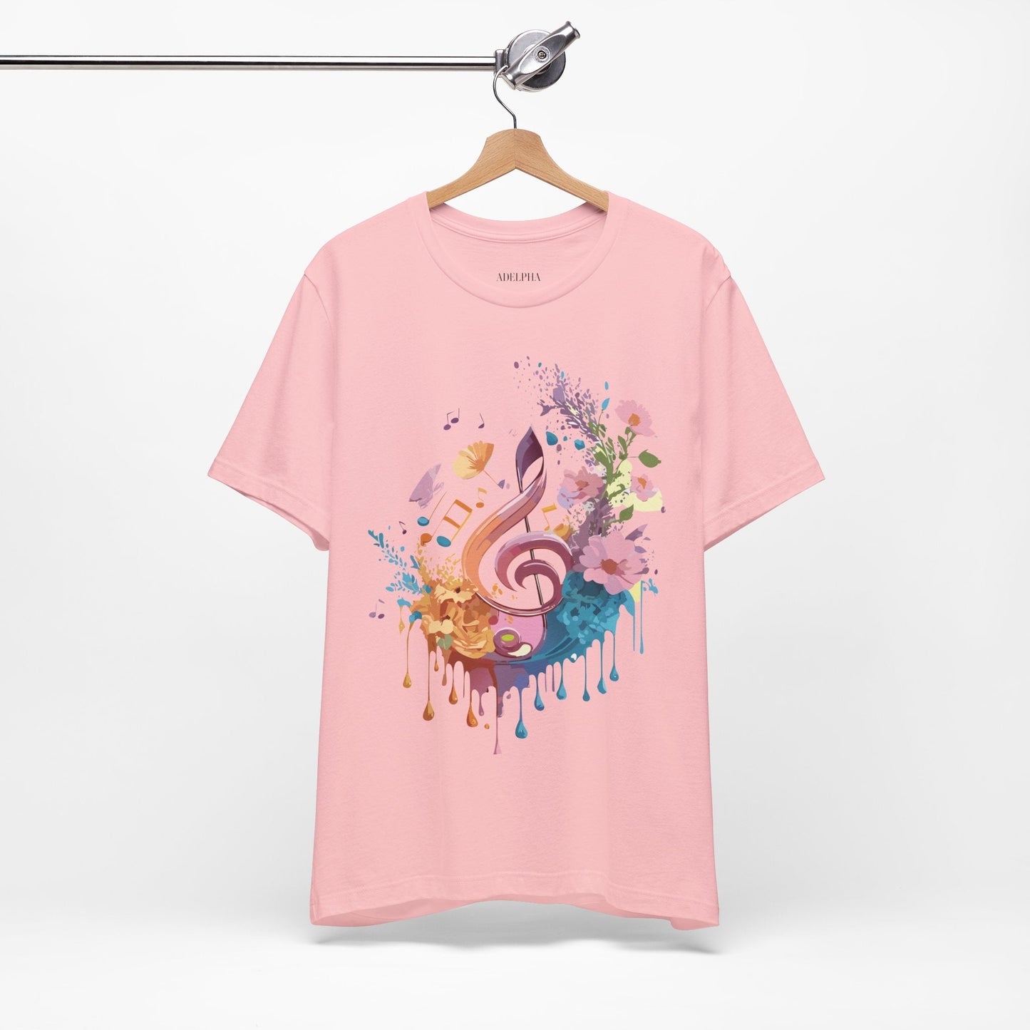 Music Graphic Unisex 100 Cotton Vintage Art with Musical Elements Tee 115