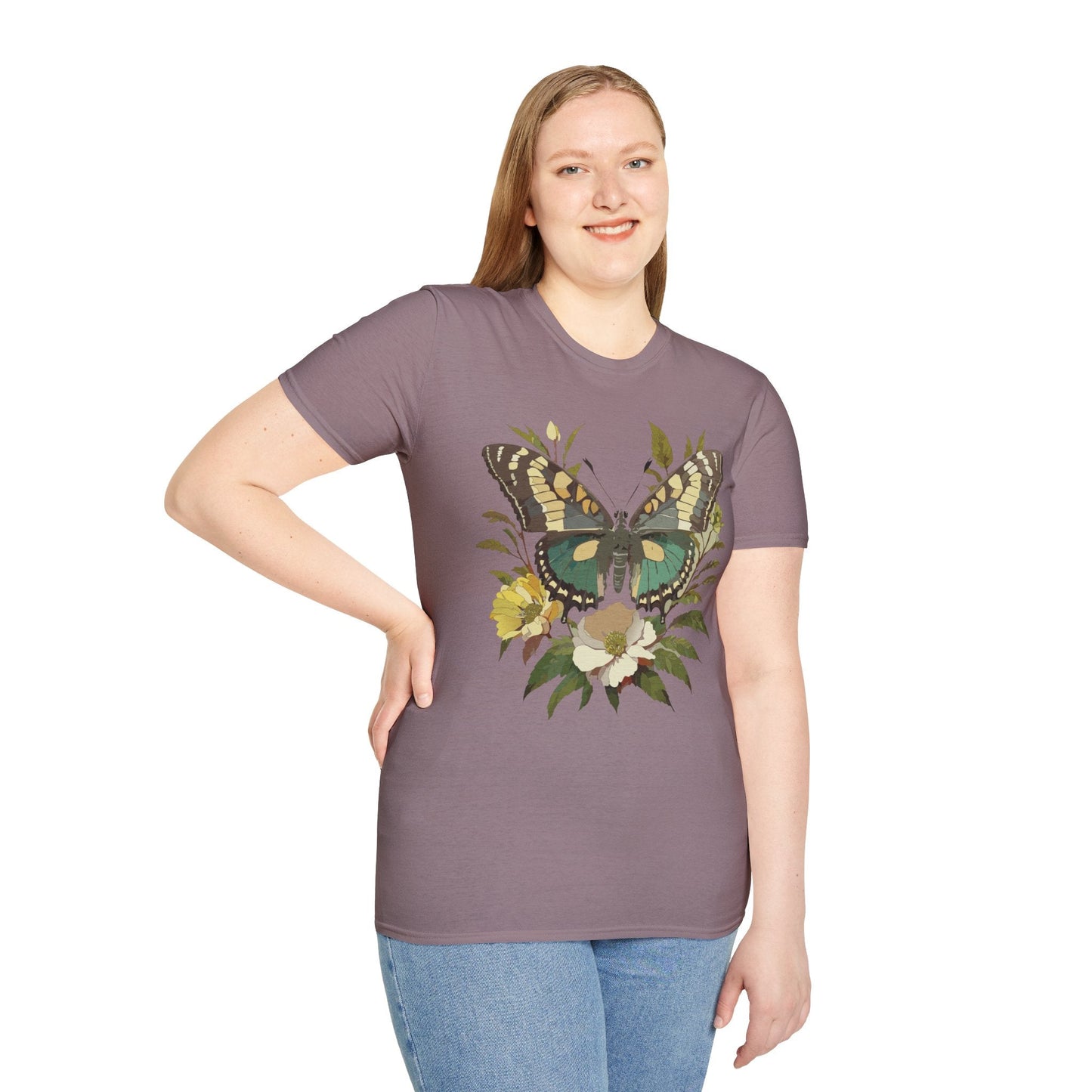 Butterfly Shirt Unisex Monarch Butterfly Tee Gildan Softstyle 64000 100 Percent Ring Spun Cotton