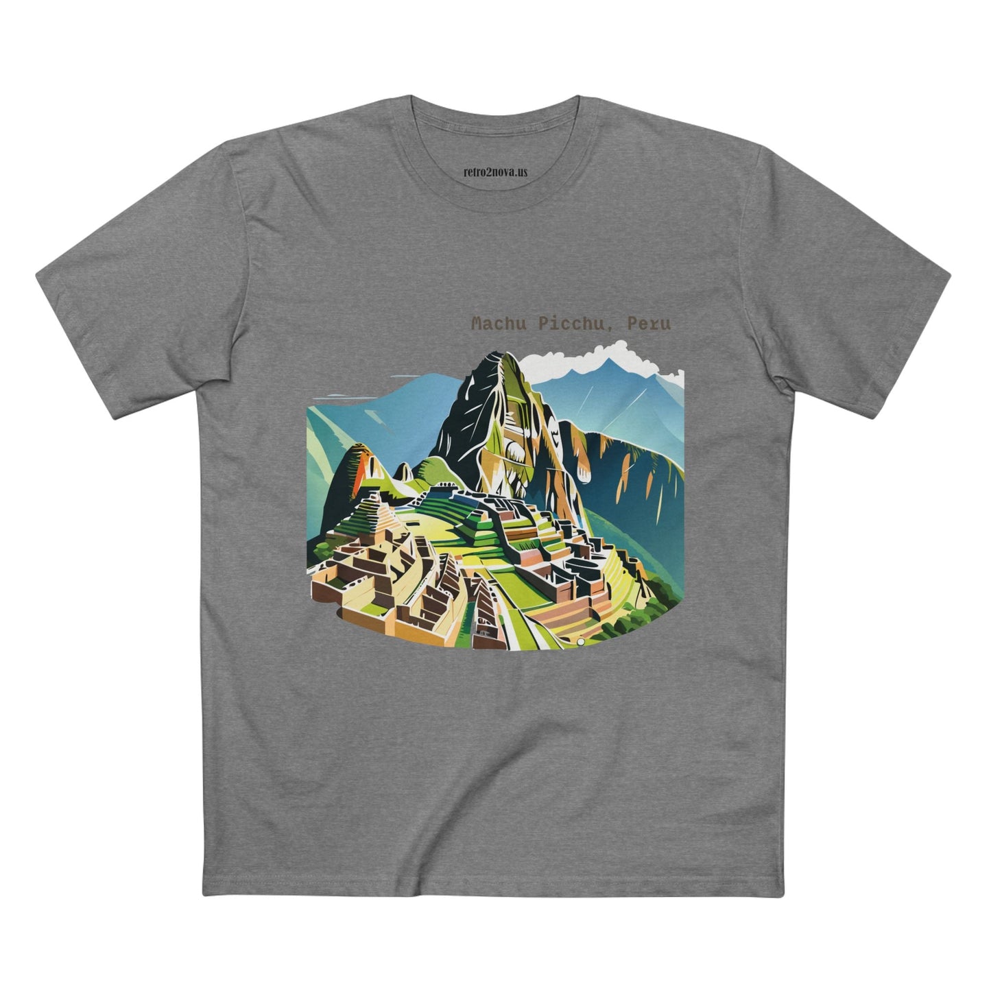 Unisex Machu Picchu Travel Shirt Premium Cotton Tee With Original Retro2Nova Art Design