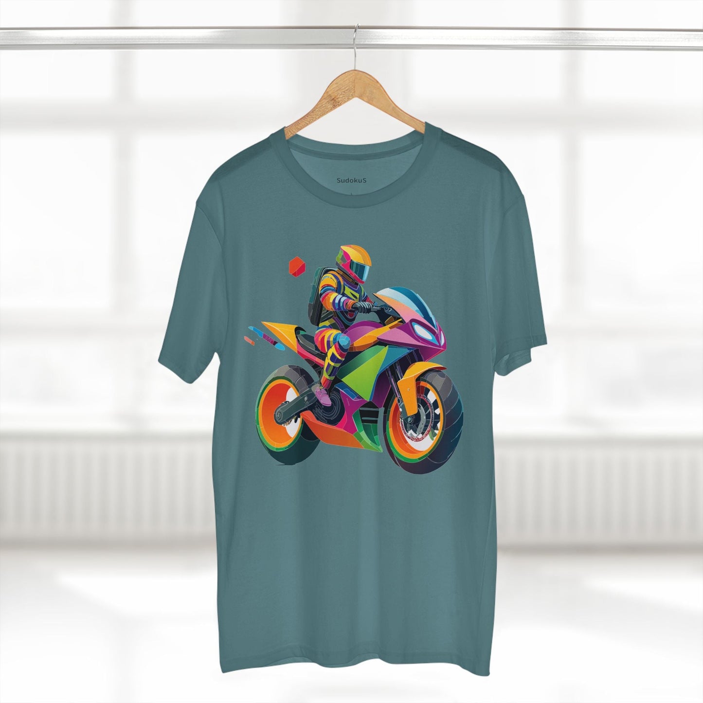 Moto Bike Graphic Unisex 100 Cotton Staple Tee 4