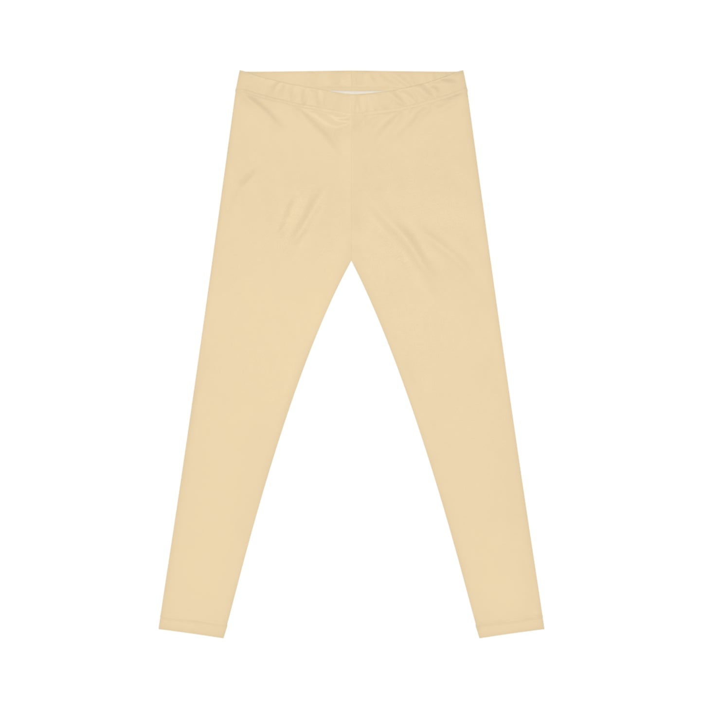 Wheat Tan Color Women's Poly-Span Casual Leggings XS-2XL