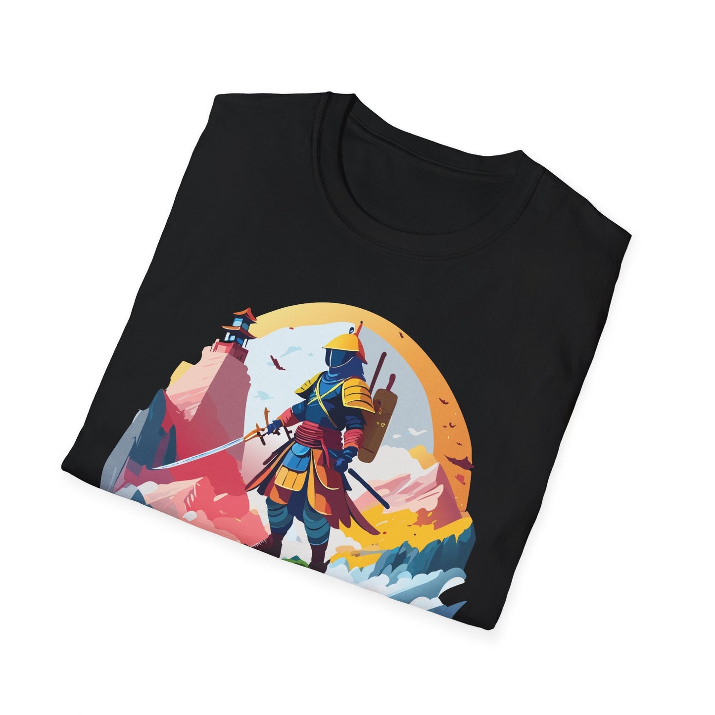 Samurai Unisex T Shirt Softstyle 64000 Short Sleeve Tee 100 Percent Cotton Breathable Comfort Fit
