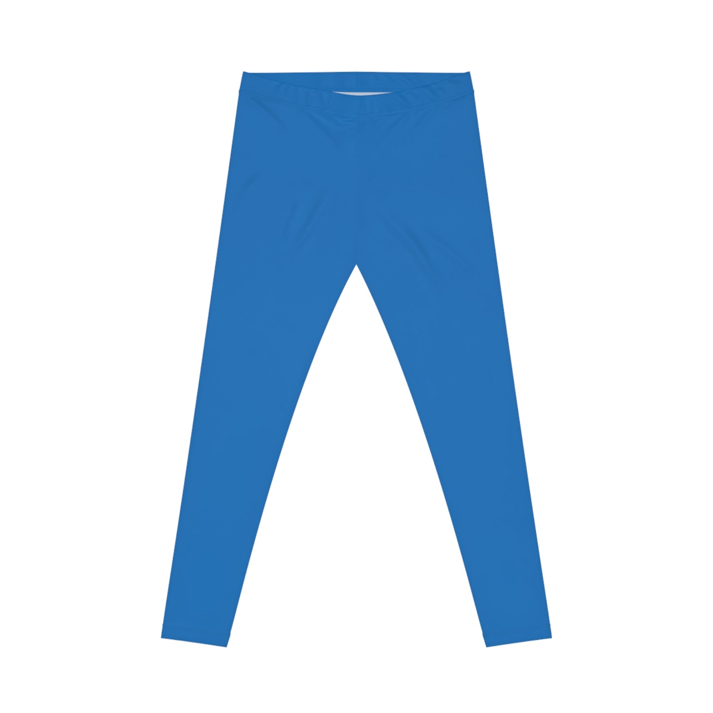 Bright Marine Blue Color Women's Poly-Span Casual Leggings XS-2XL