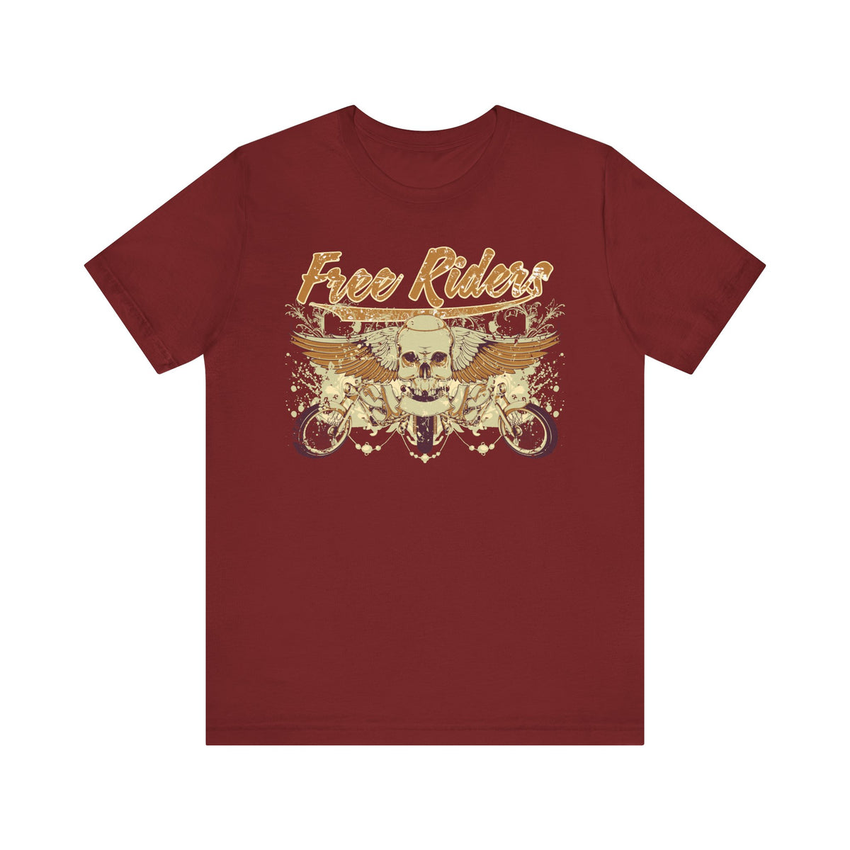 Free Riders Skull Motorcycle Tee Biker Graphic Art Design T-Shirt A-1