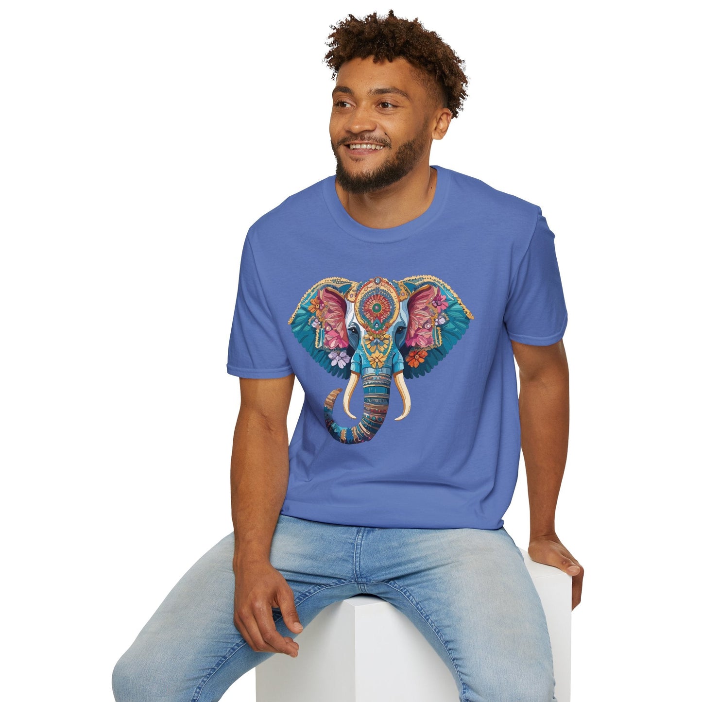 Unisex Elephant Graphic T Shirt Cartoon Elephant Tee Gildan Softstyle 64000 Premium Cotton