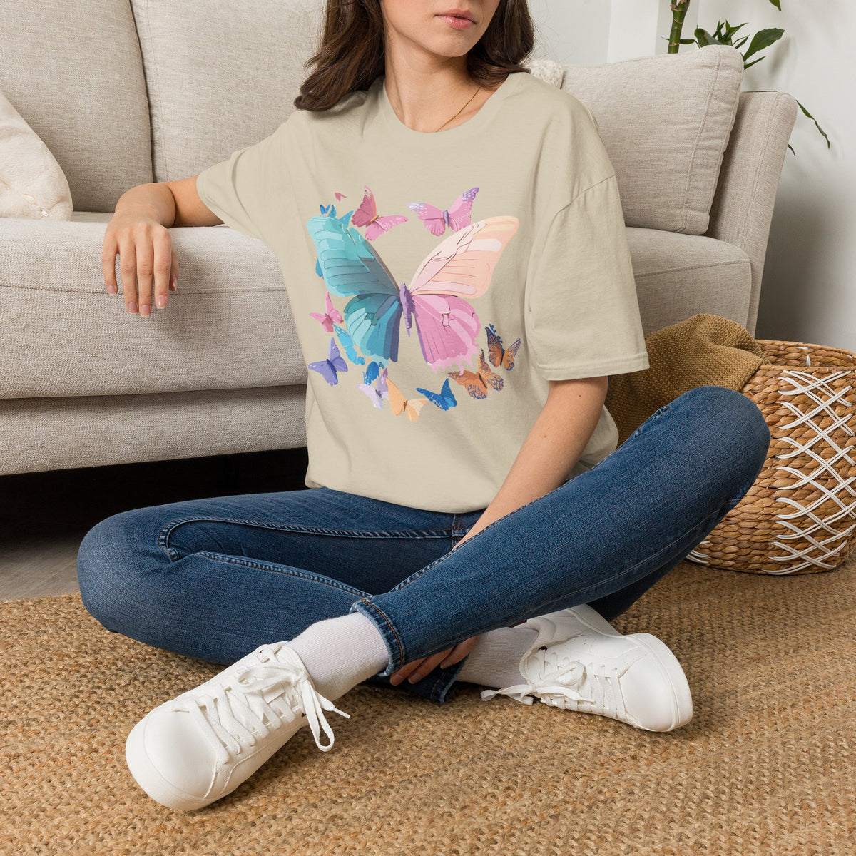 Colorful Butterfly Graphic Design Unisex 100 Cotton Gildan T-Shirt