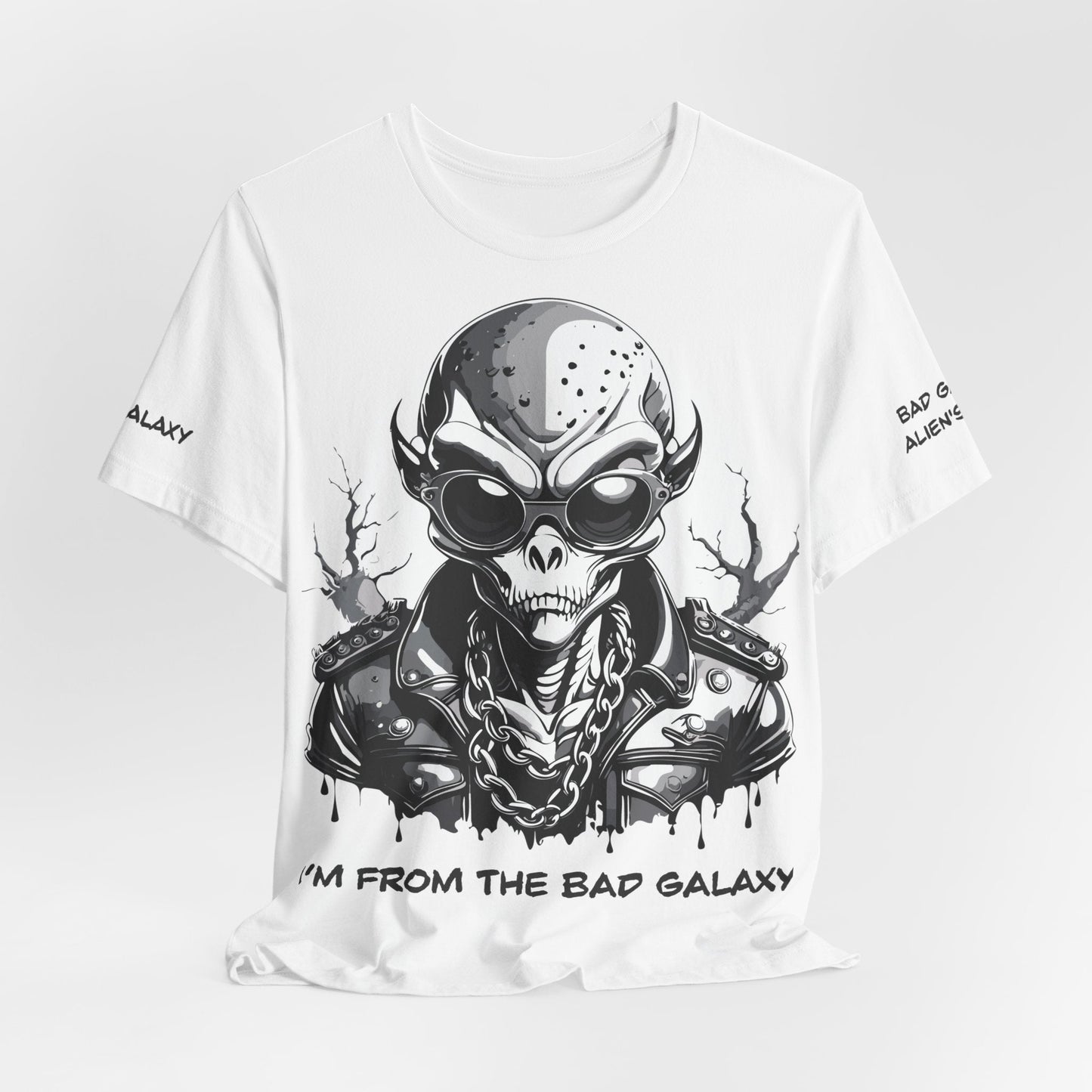 Tee Shirt With Alien From Bad Galaxy Made To Order One Hundred Percent Cotton Eco Inks Free Shipping
