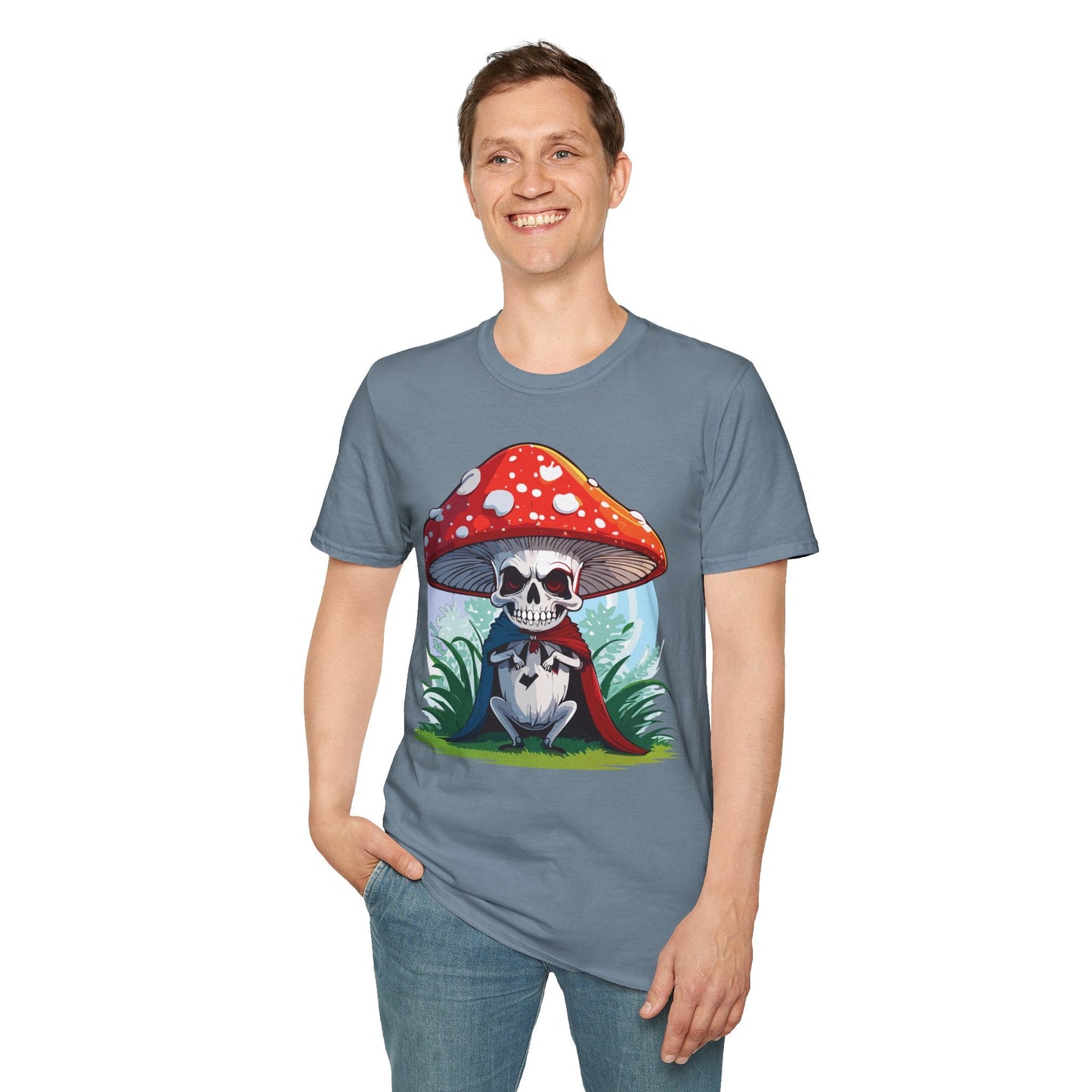 Funny Mashroom Graphic Unisex Softstyle Cotton With Cartoon Illustration Design 15