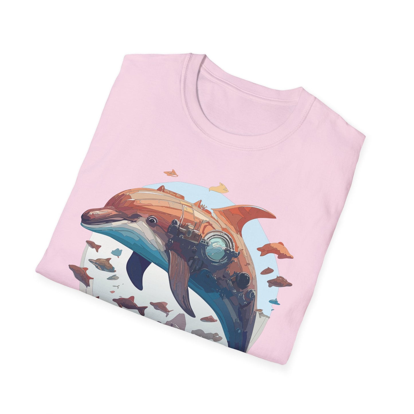 Unisex Dolphin Shirt Softstyle Tee Gildan 64000 Ring Spun Cotton Animal Graphic Design