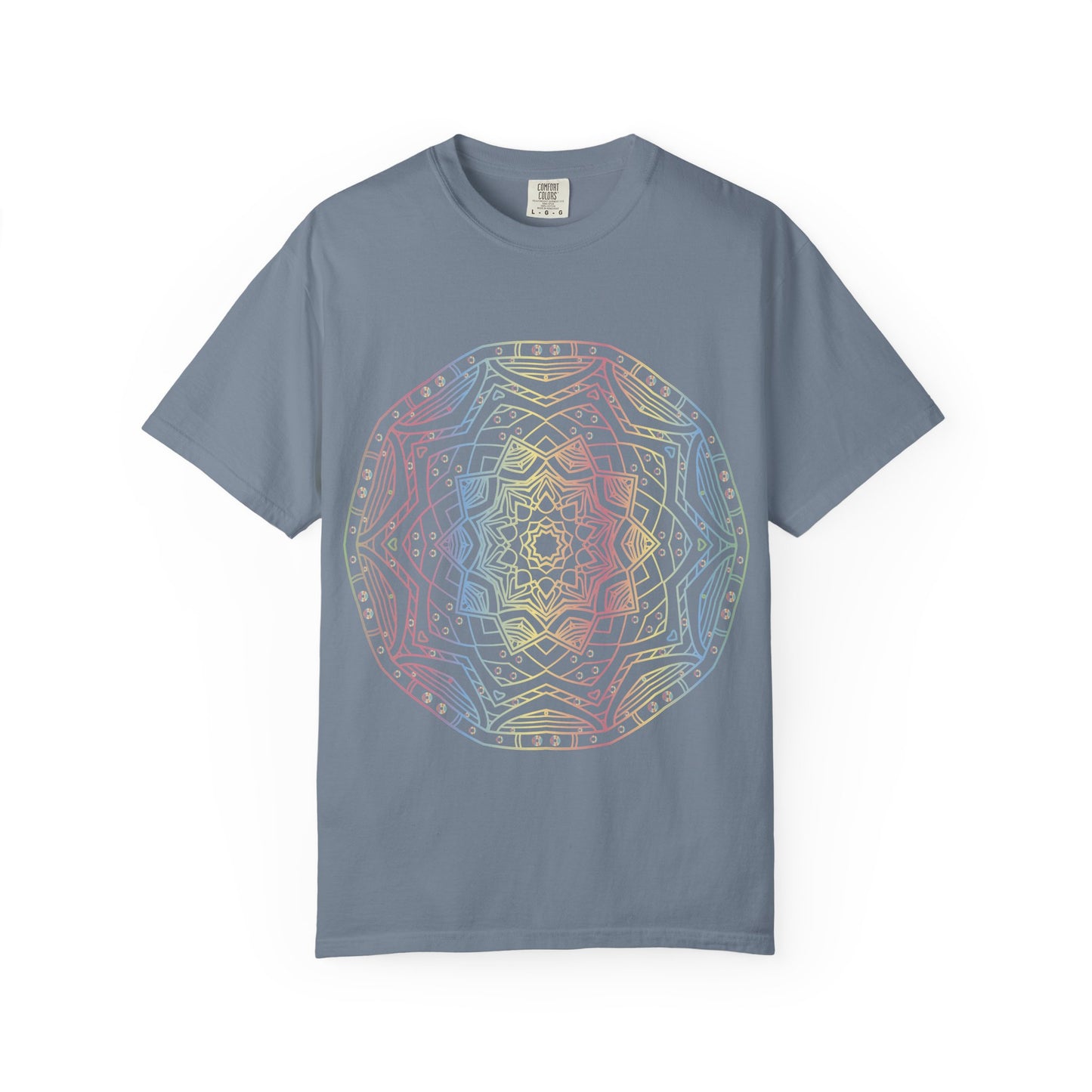 Unisex Garment Dyed Cotton T-Shirt with Mandala Graphic Design