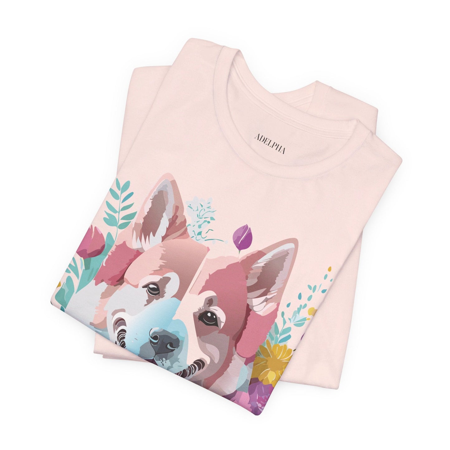 Unisex Graphic Dog Shirt Vintage Inspired Tee With Adelpha Artwork Short Sleeve Tee