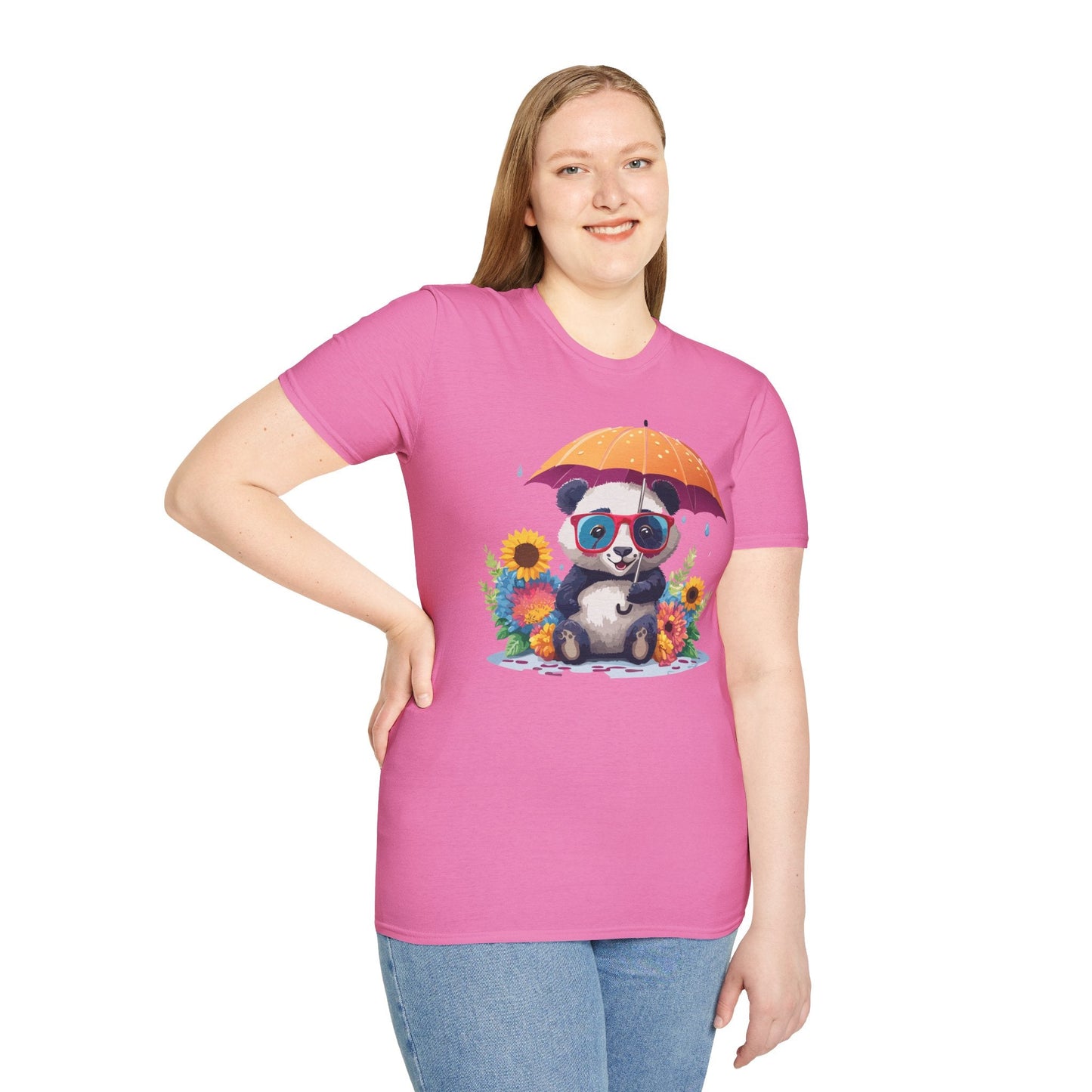 Panda Shirt Unisex Panda Tee Animal Graphic T Shirt Softstyle 64000 Cotton Breathable Everyday