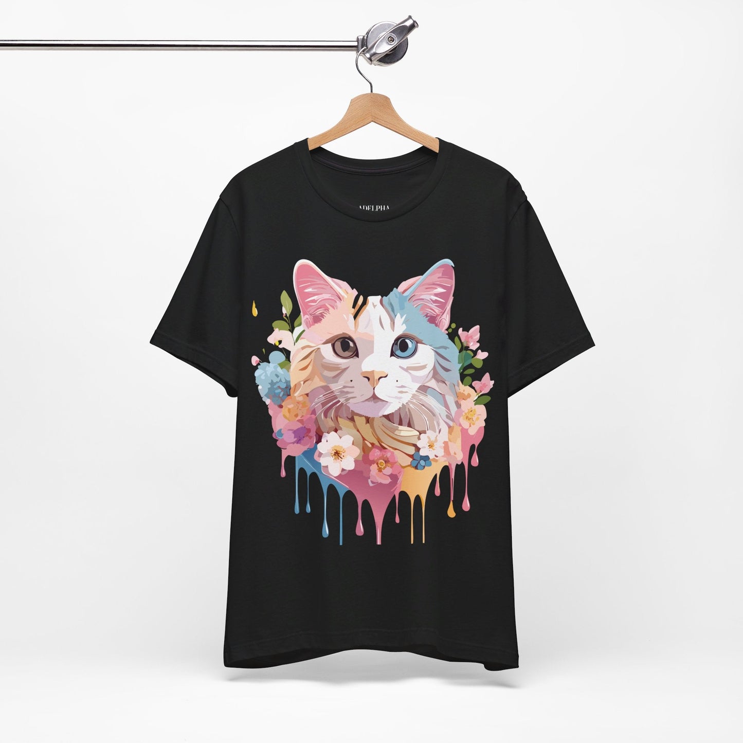 Cat Graphic Tee Unisex Short Sleeve Shirt Featuring Vintage Adelpha Artwork