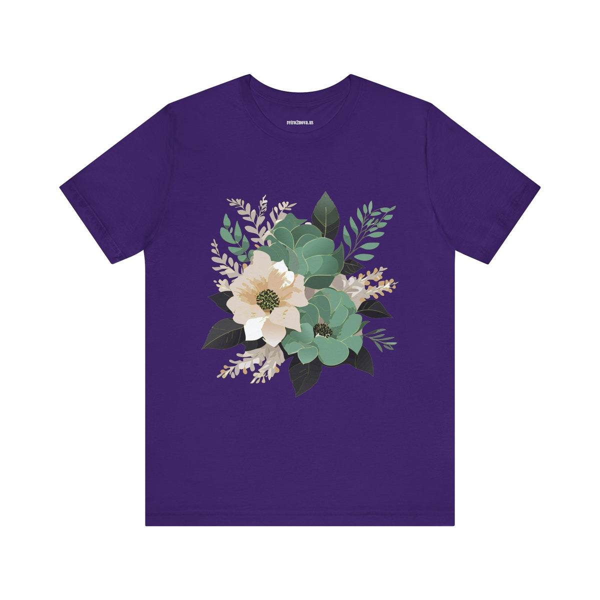 Floral Graphic Unisex Cotton Bella+Canvas Tee with Flowers Design ab13
