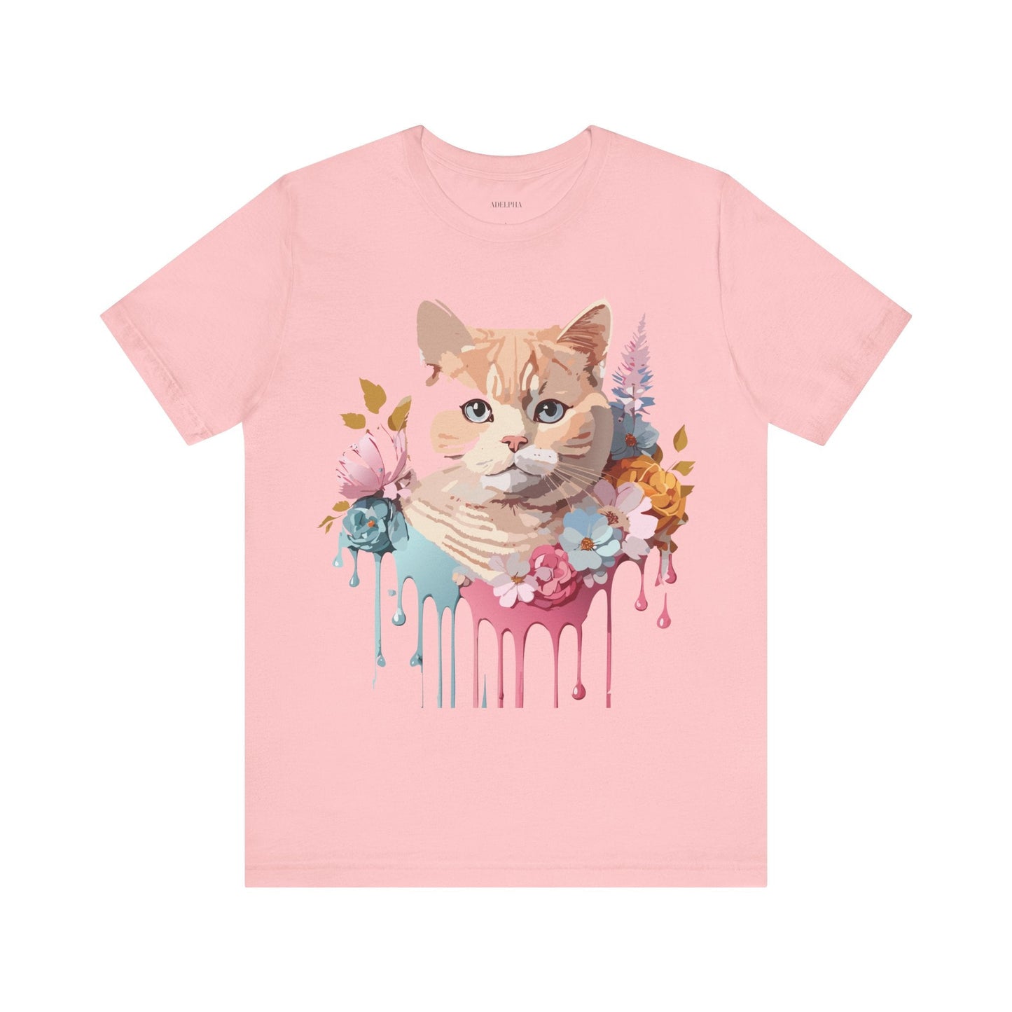 Cat Shirt Graphic Tee Unisex Vintage Inspired Adelpha Art Design