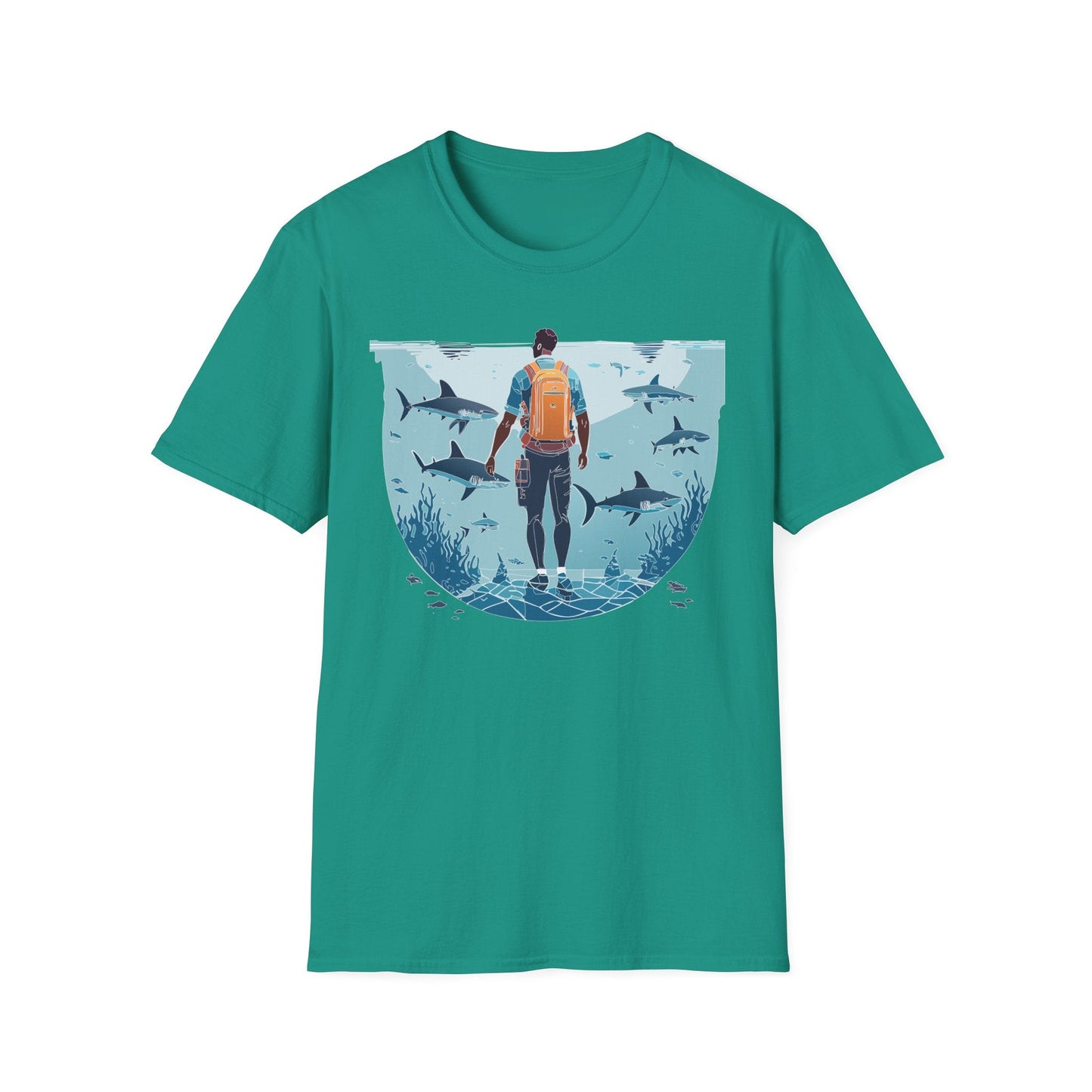 Ocean Tee Shirt Unisex Softstyle T Shirt With Ocean Art Design U Boat Theme Graphic Artwork Edition