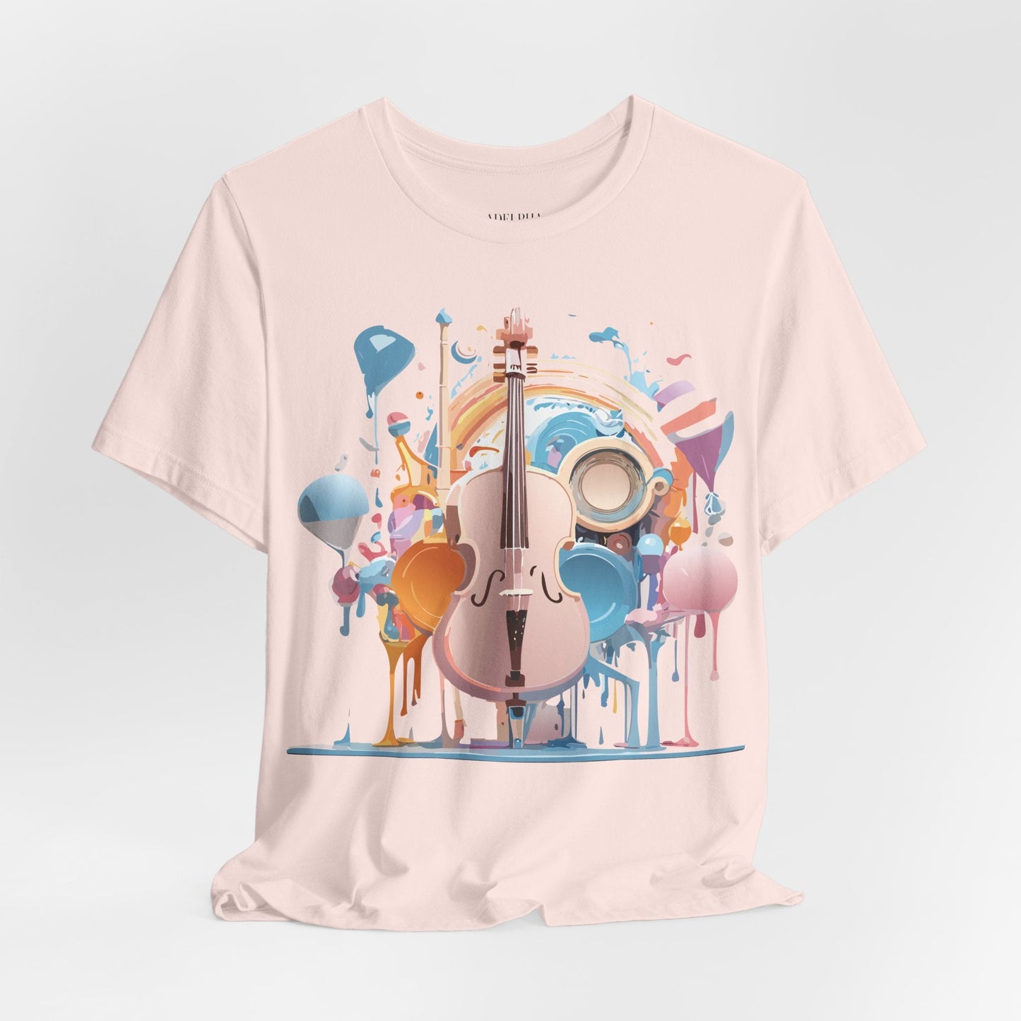 Music Graphic Unisex 100 Cotton Vintage Art with Musical Elements Tee 80