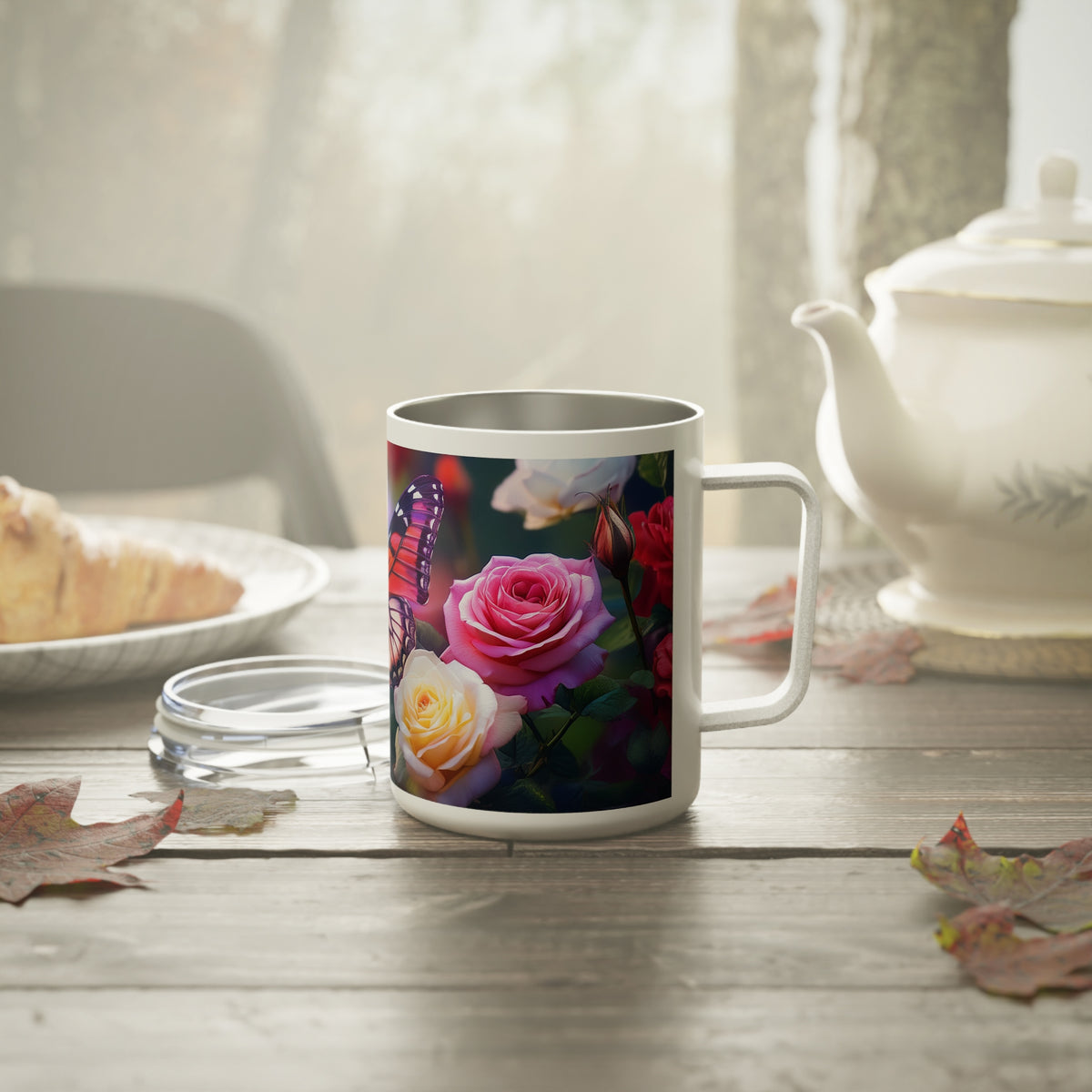 25 Art Design Insulated Coffee Mug Clear Lid 10oz Insulated Coffee Mug 10oz