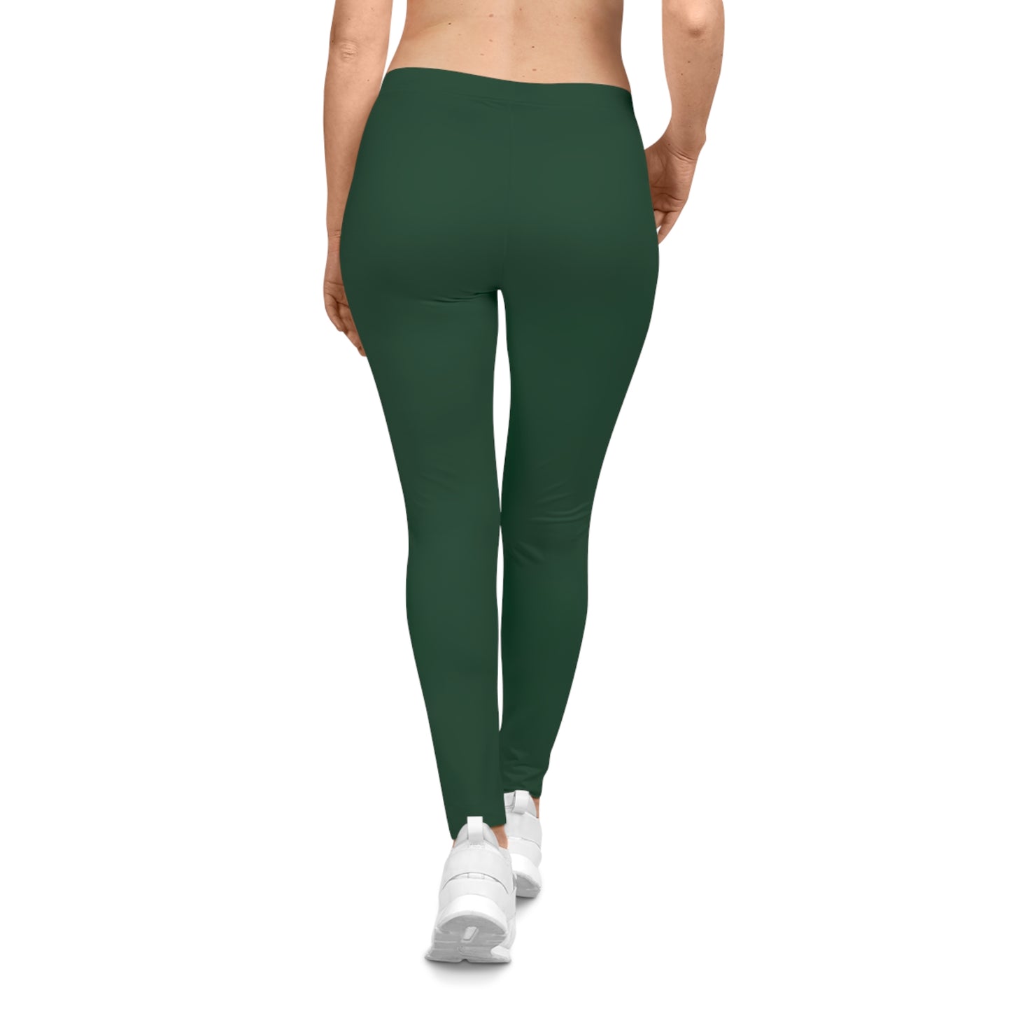 Deep Forest Green Color Women's Poly-Span Casual Leggings XS-2XL
