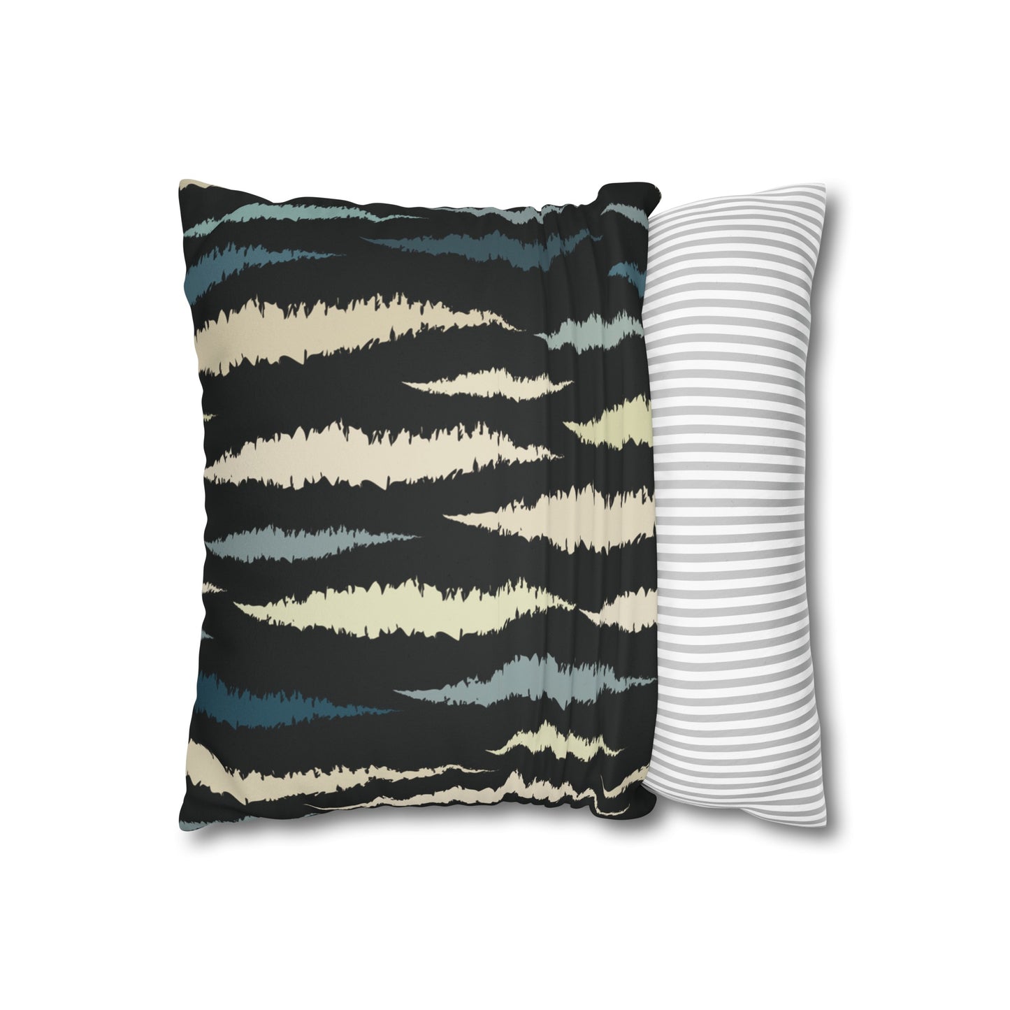 Faux Suede Pillowcase with Abstract print