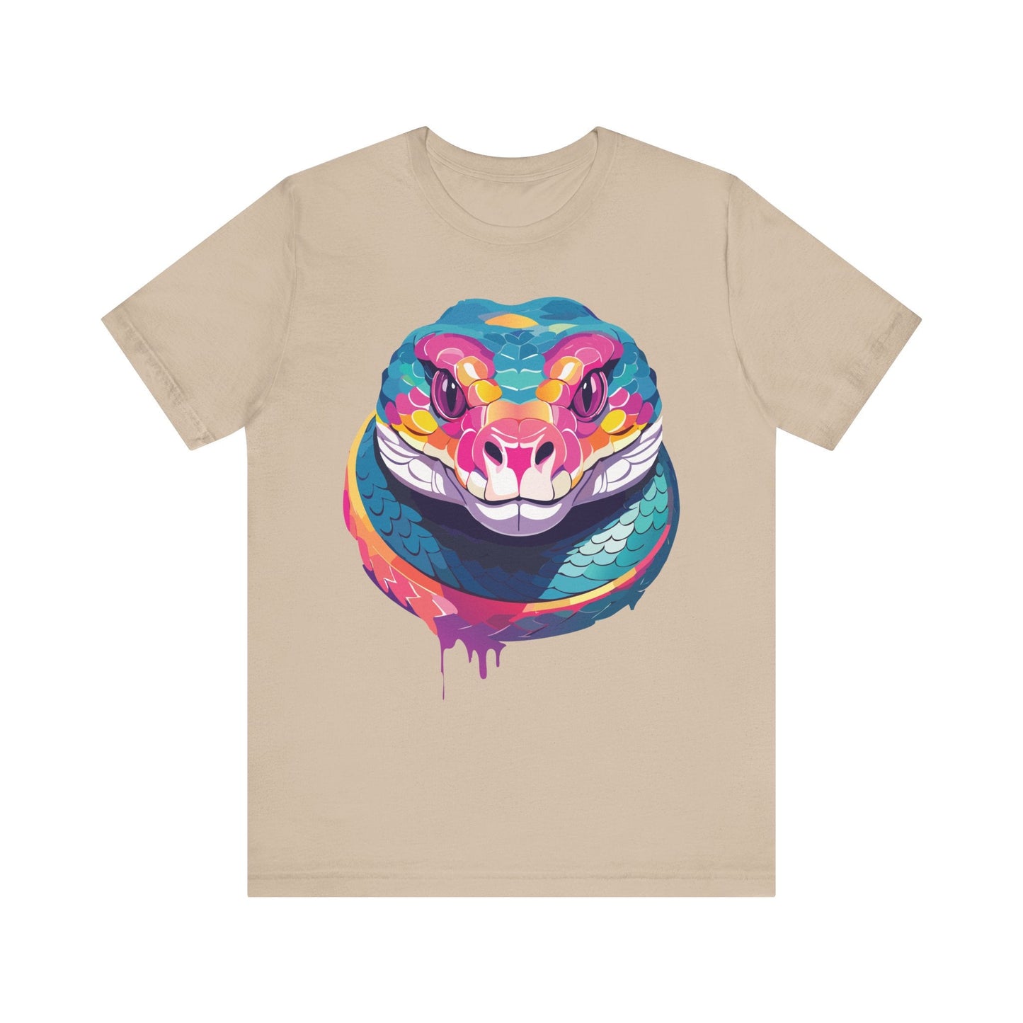 Unisex Animal Tee Shirt With Art Design, Wild Animals Short Sleeve Graphic Tee For Everyday Wear