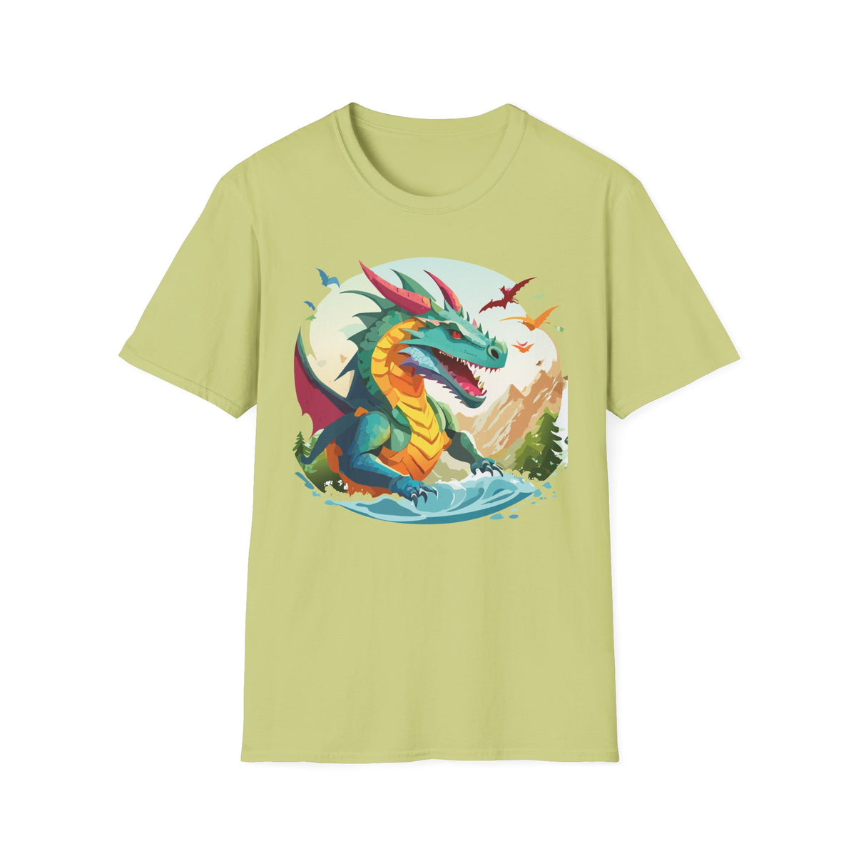 Dragon Graphic Tee Gildan Unisex 100 Cotton Tee Shirt with Animals m14