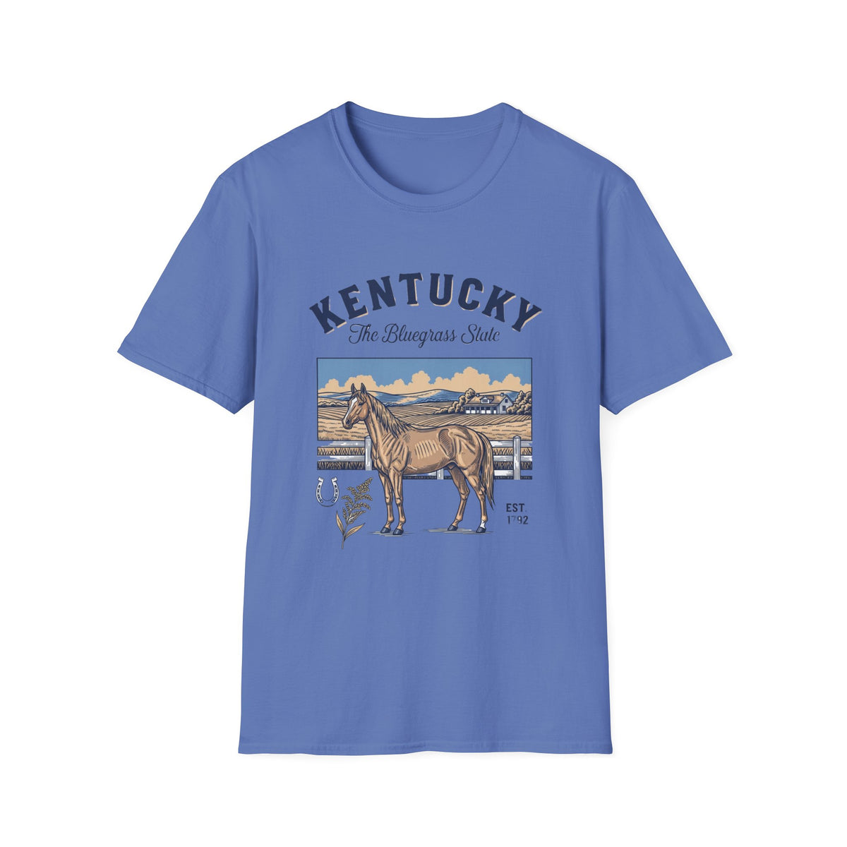 Kentucky Horse Vintage Graphic T-Shirt — The Bluegrass State Travel Tourist Graphic Tee Unisex 100 Cotton Gildan T-Shirt